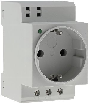 Schutzkontakt-Steckdose für Hutschiene / mit LED, 230V, 16A, VDE