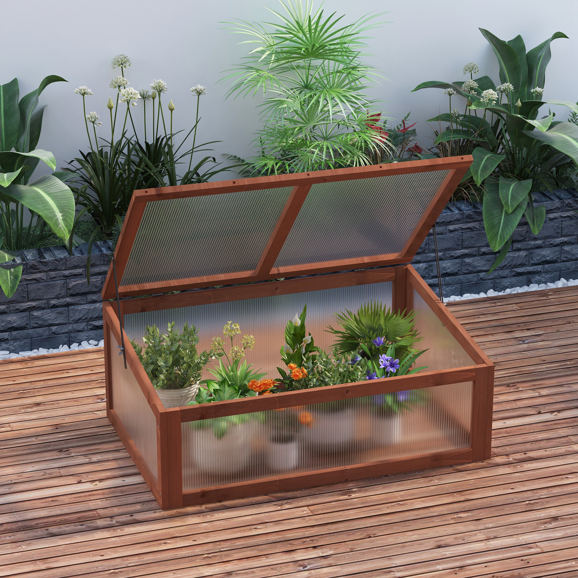 Mini-Gewächshaus, Kleines Gewächshaus für den Garten, mit PC-Platten, Gute Lichtdurchlässigkeit, 100L x 65B x 40H cm