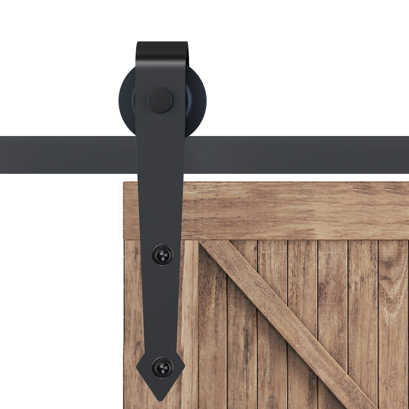 Gleitschienen-Bausatz für Schiebetüren, Metall, 2 m, max. 100 kg Belastbarkeit, Braun