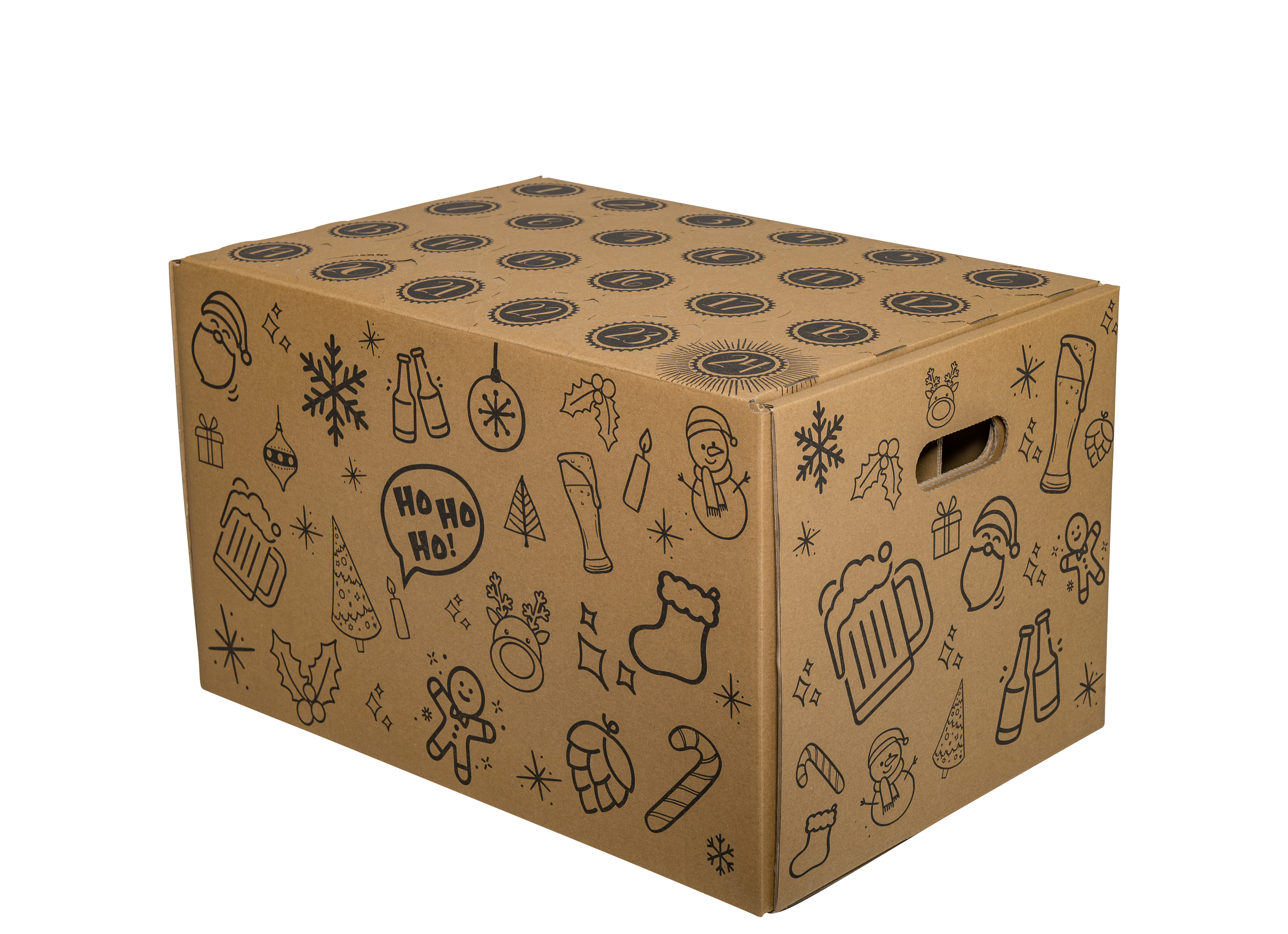 Bier-Adventskalender, 485x324x294mm, braun, 2-wellig, VPE1