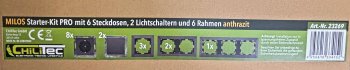 MILOS Starter 16-tlg "PRO", Anthrazit, 8x Steckdose, 2x Schalter, Steckanschlus