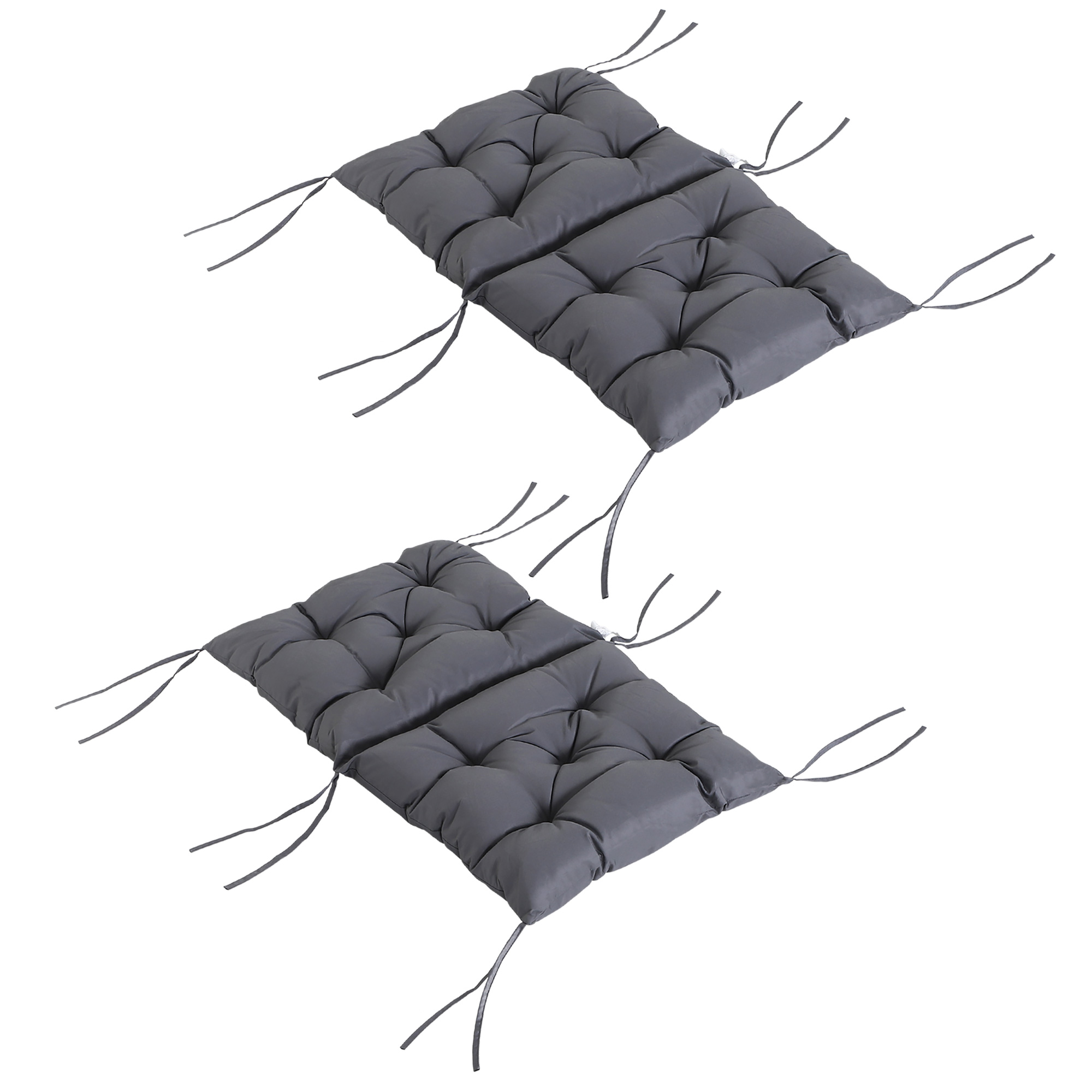 2er-Set Sitzkissen, 98cm x 50cm x 8cm Stuhlkissen mit Bänder, Polsterauflage, waschbar/Ergonomische Sitzpolster für Haus, Garten, Sofa, Grau 2er-Set Sitzkissen, 98cm x 50cm x 8cm Stuhlkissen mit Bänder, Polsterauflage, waschbar/Ergonomische Sitzpolster für Haus, Garten, Sofa, Grau