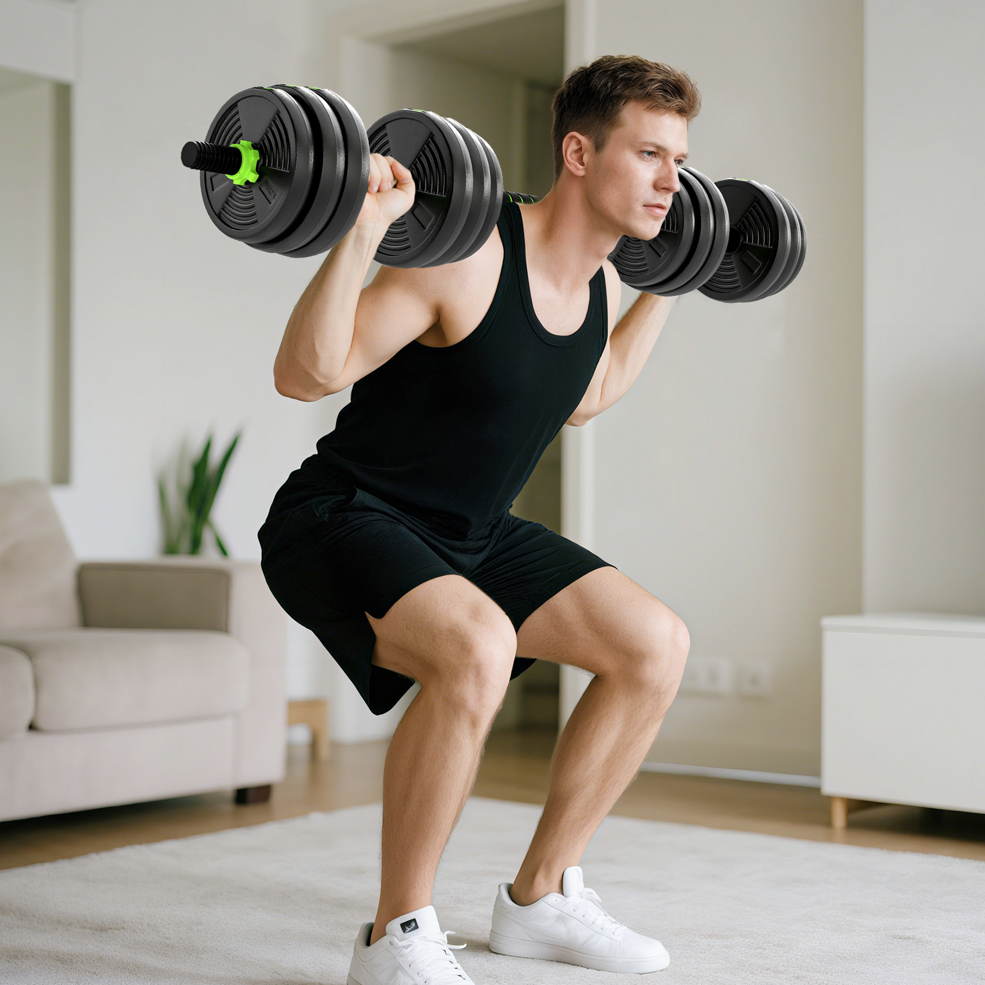 Hantelset verstellbar 20 KG Kurzhantel Set Kurzhanteln Langhanteln Hanteln Set für Krafttraining