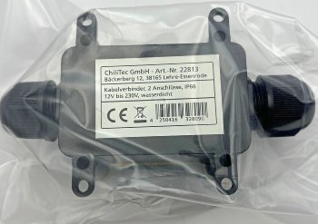 Kabelverbinderbox, 2 Anschlüsse, IP68, 450V, Ø 6-11mm für Erdkabel, wasserdicht