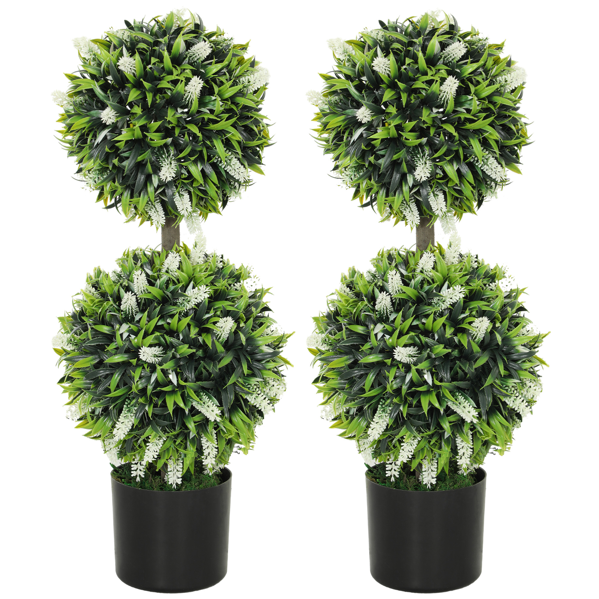 2er-Set künstliche Pflanzen, UV-beständige Kunstpflanze im Blumentopf, 70 cm Zimmerpflanze für Wohnzimmer, Garten