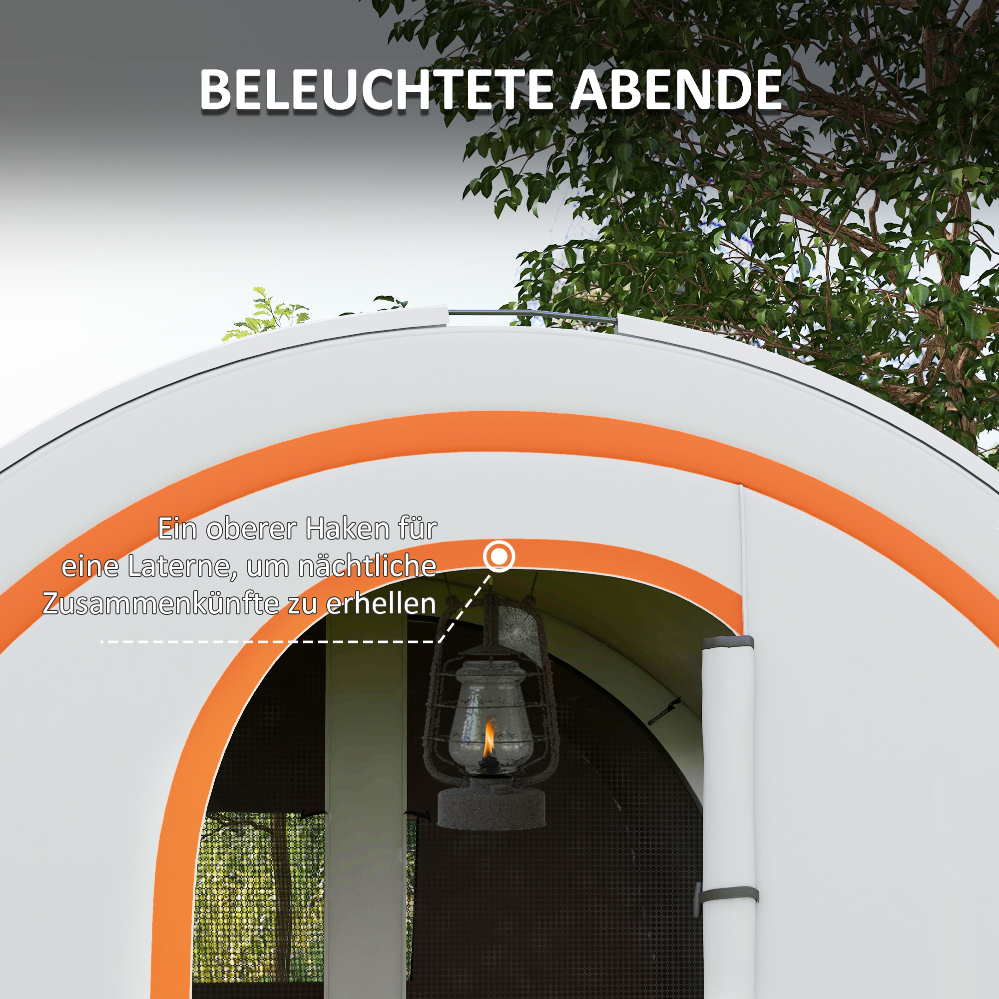 Campingzelt bis 6 Pers., Familienzelt, separate Bereiche, wasserdicht, Cremeweiß