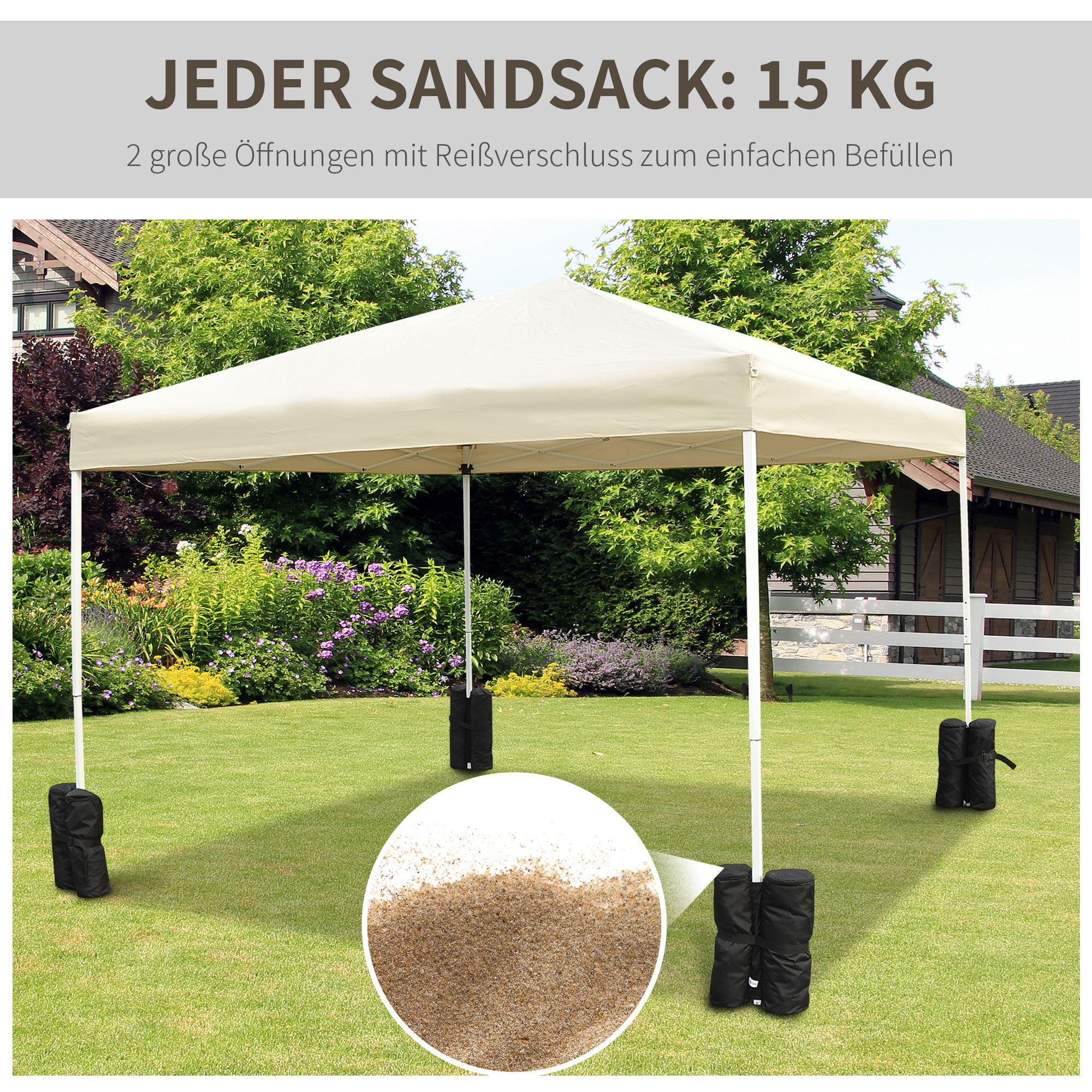 Pavillon Standfuß für Faltpavillon Partyzelt Festzelt 4 Stück 4er-Set schwarz NEU