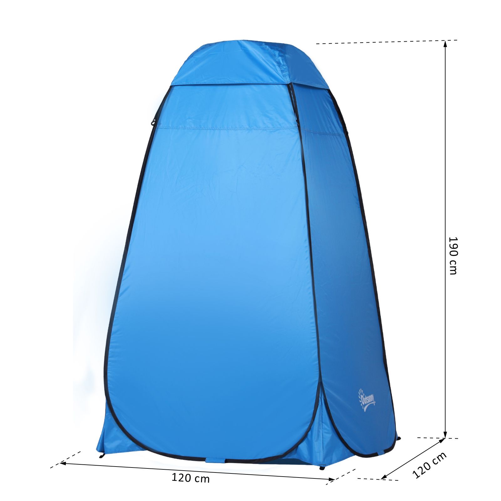 Pop up Toilettenzelt Mobiles Camping Duschzelt Umkleidezelt mit Innentasche Duschkabine Umkleidekabine Wasserfest Polyester Himmelblau 120 x 120 x 190 cm