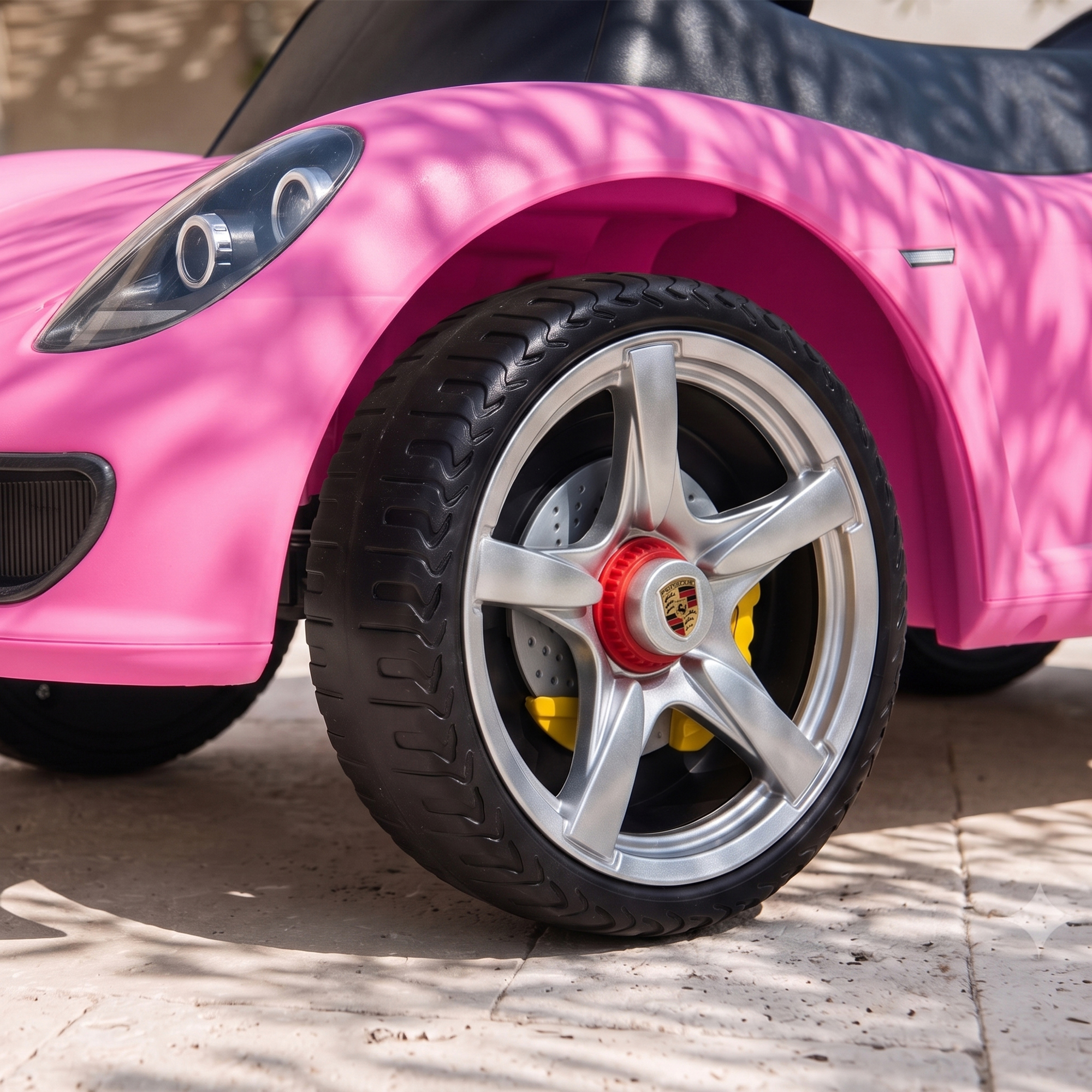 Rutschauto Kinder Porsche Rutschfahrzeug mit Hupe Licht Motorgeräuschen, für 18–36 Monate, Rosa