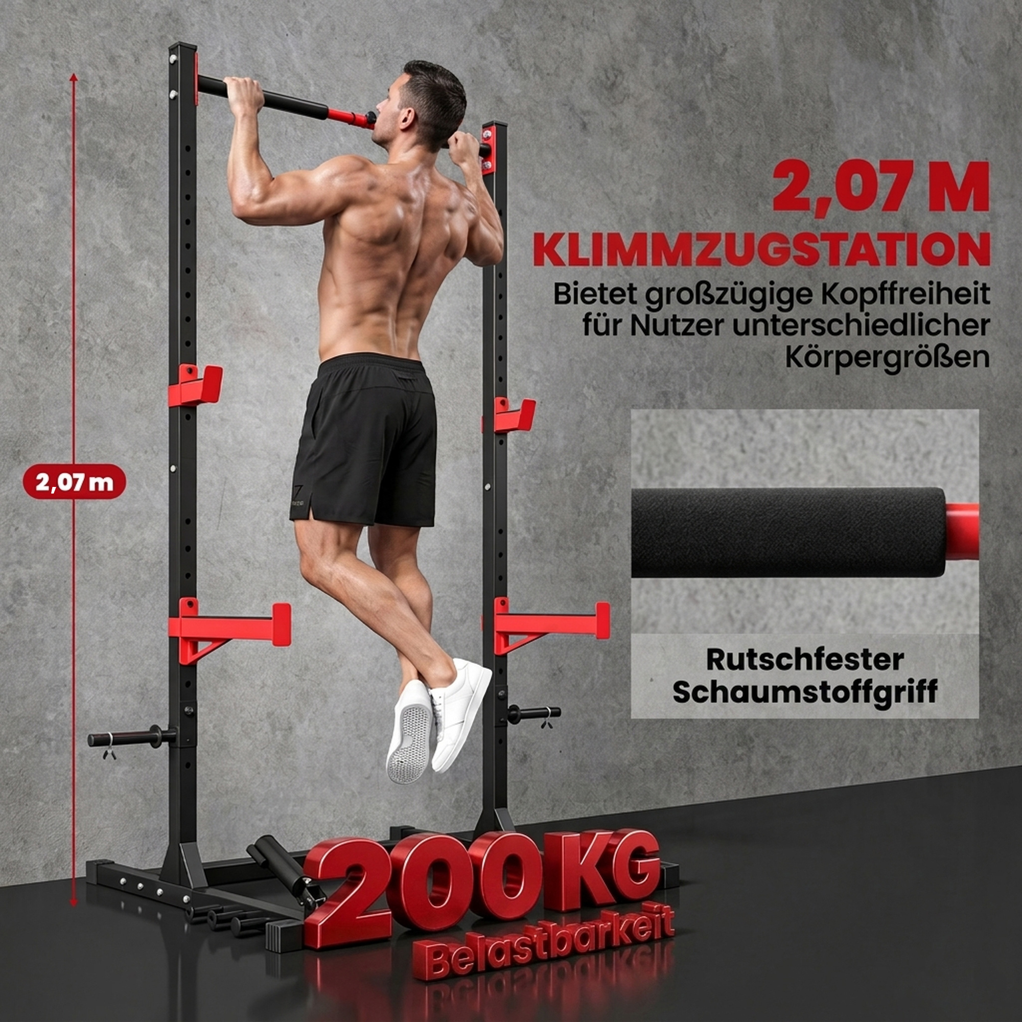 Power Tower Squat Rack Klimmzugstange Freistehend mit verstellbare Breite Scheibenhalter Landmine