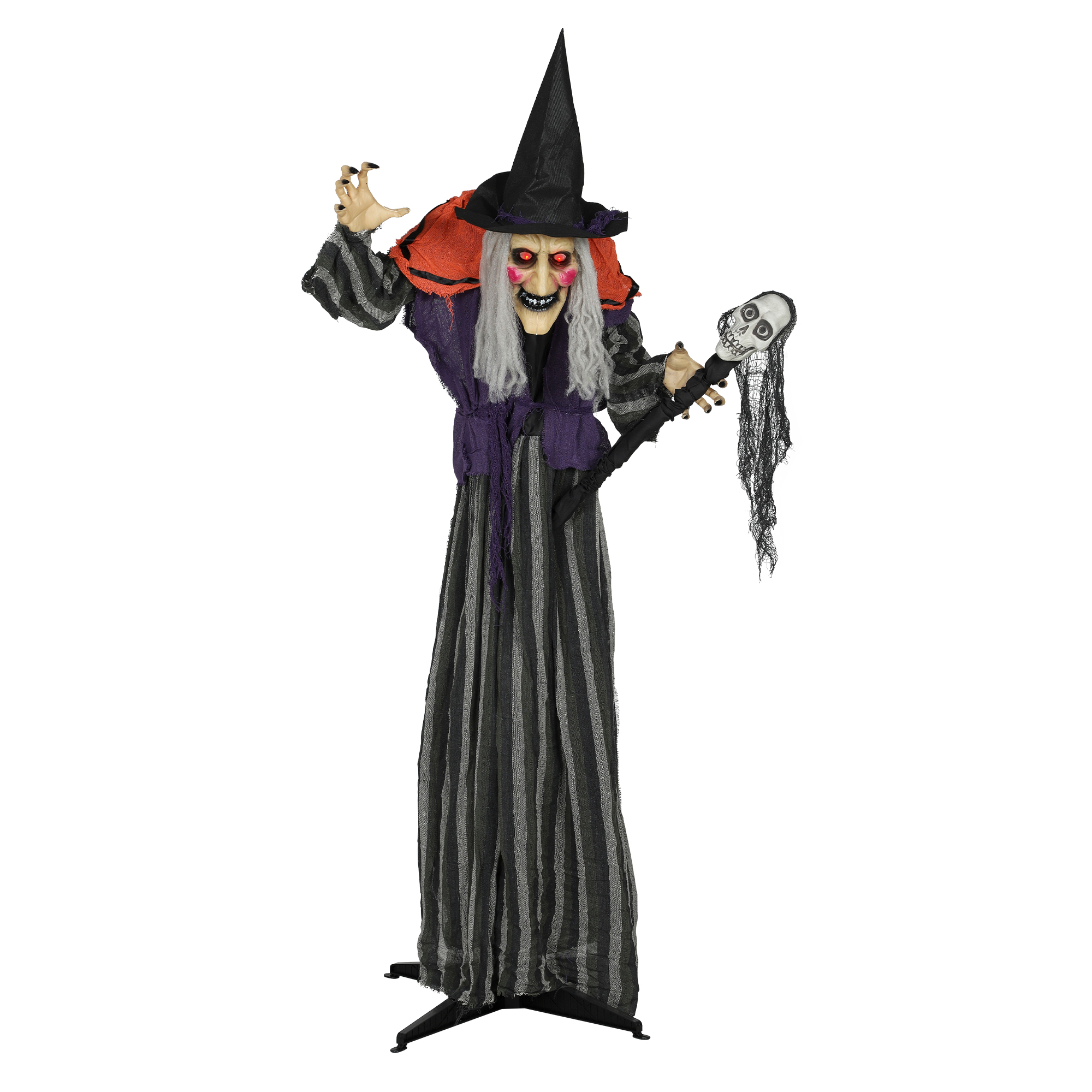 160 cm Halloween Dekoration Halloween Hexe mit LED-Lichter, Soundfunktion verstellbare Arme, Körper 160 cm Halloween Dekoration Halloween Hexe mit LED-Lichter, Soundfunktion verstellbare Arme, Körper