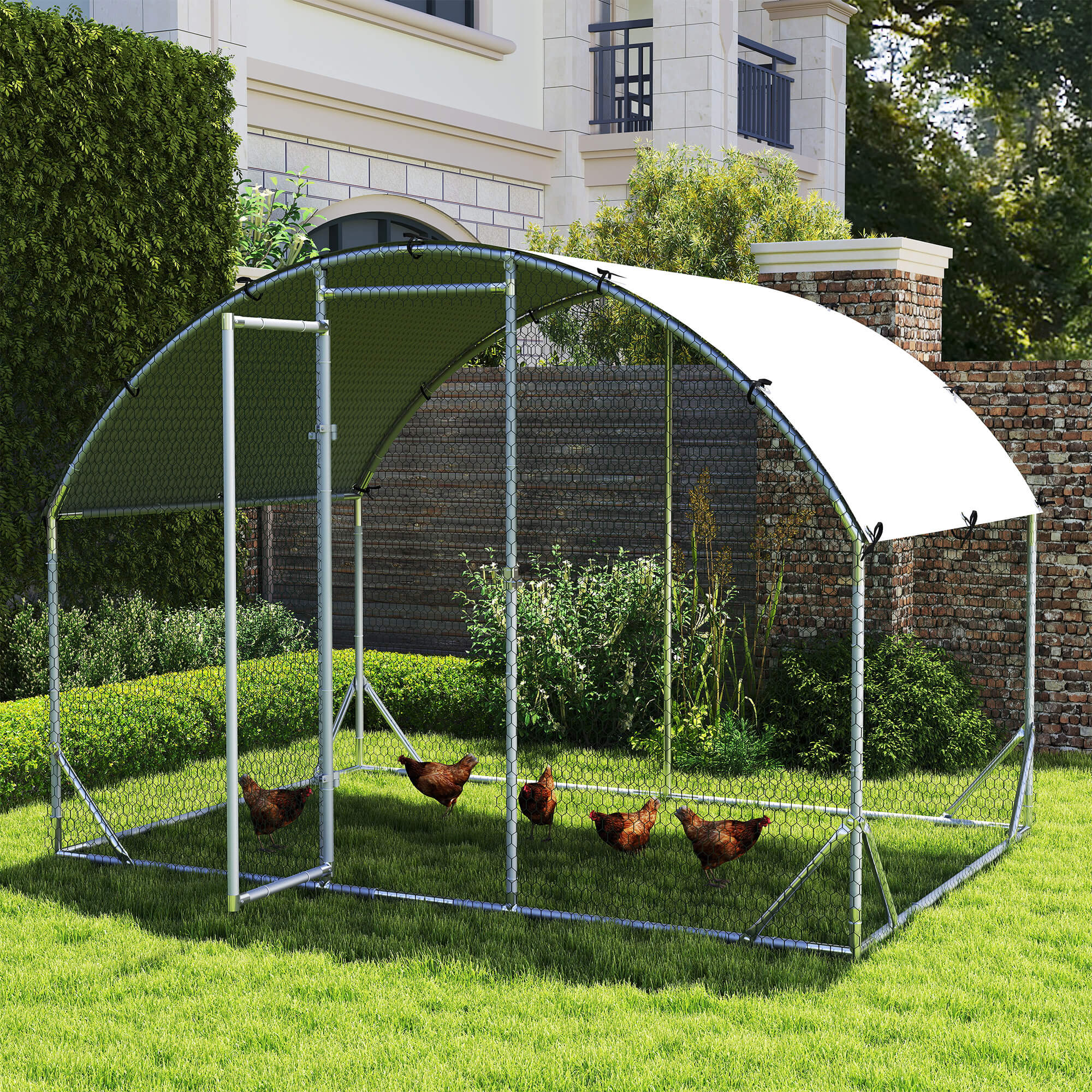 Gehege für Kleintiere, Outdoor-Freilaufgehege für Hühner, Kaninchen, Enten, stabile Konstruktion, Stahl und Oxford-Stoff