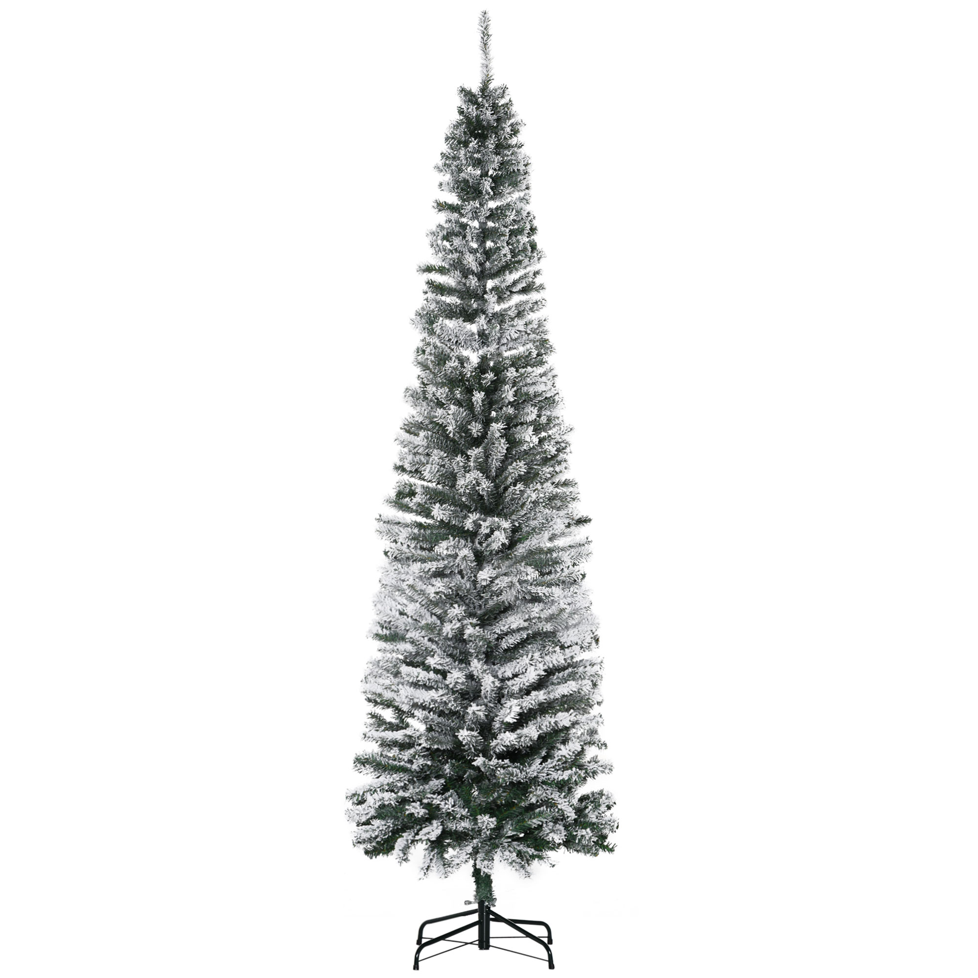 Künstlicher Weihnachtsbaum 225 cm Bleistift Kiefernbaum mit Schnee, 738 Spitzen für drinnen Künstlicher Weihnachtsbaum 225 cm Bleistift Kiefernbaum mit Schnee, 738 Spitzen für drinnen