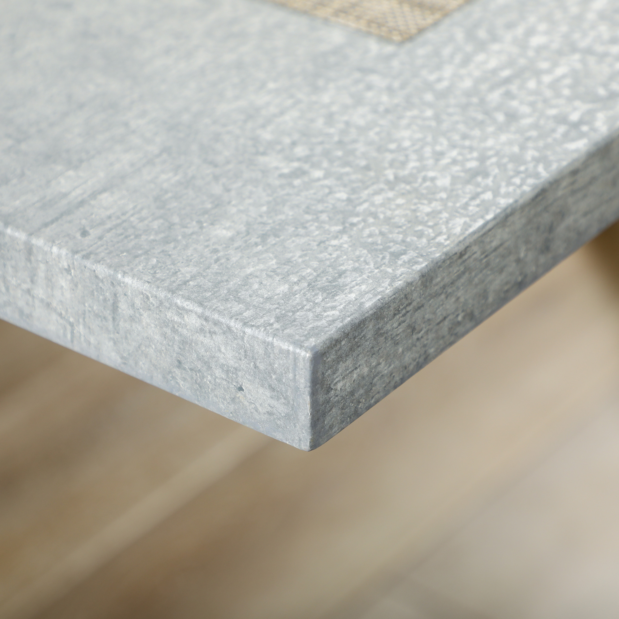 Esstisch, Küchentisch, Tischplatte in Steinoptik, Stahlbeine, 140 x 80 x 76 cm