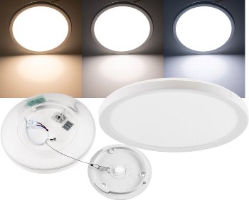 LED Deckenleuchte "Santano CCT 22" IP54, Ø 22,5cm, 12W, CCT 3000-6000K LED Deckenleuchte "Santano CCT 22" IP54, Ø 22,5cm, 12W, CCT 3000-6000K