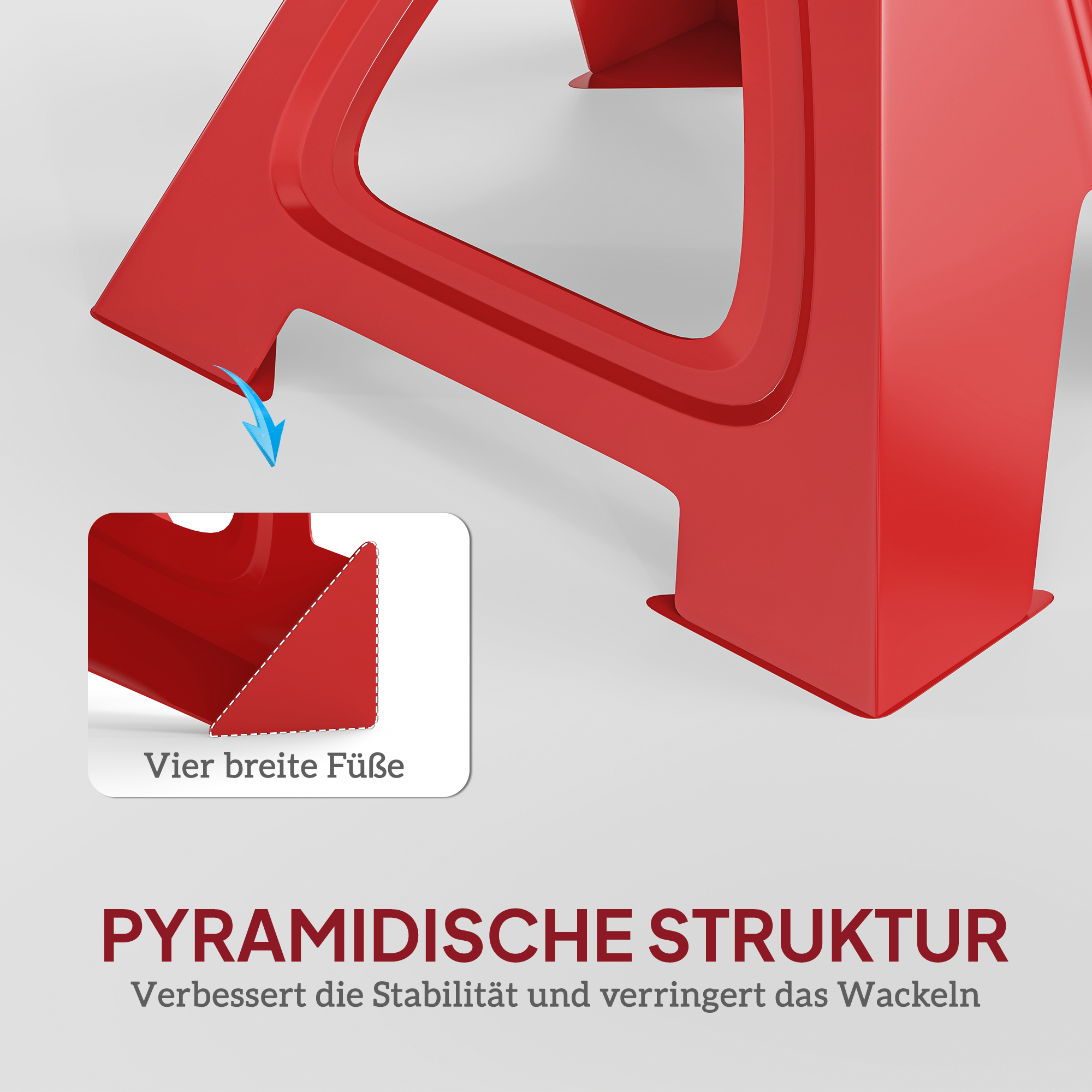 Unterstellbock 3 Tonnen Traglast 2 Stück Stützbock inkl Sicherungssplint 10 stufig Höhenverstellbar Rot