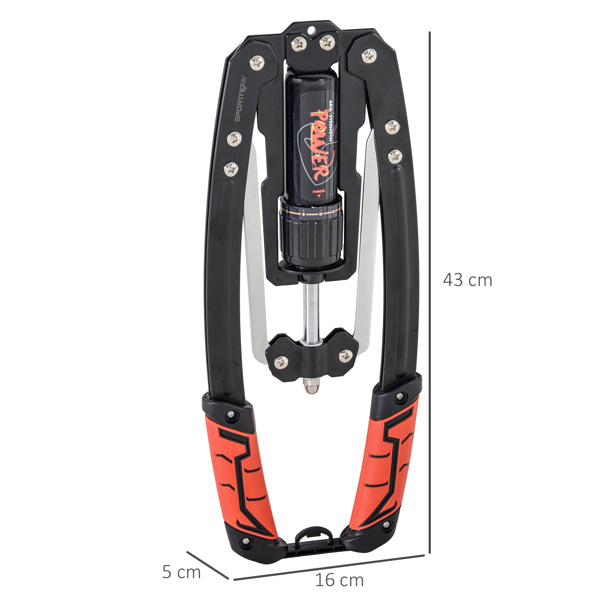 Power Twister 10-200kg Armtrainer Einstellbare Hydraulische Armtrainingsgerät 43 x 16 x 5 cm Schwarz+Rot