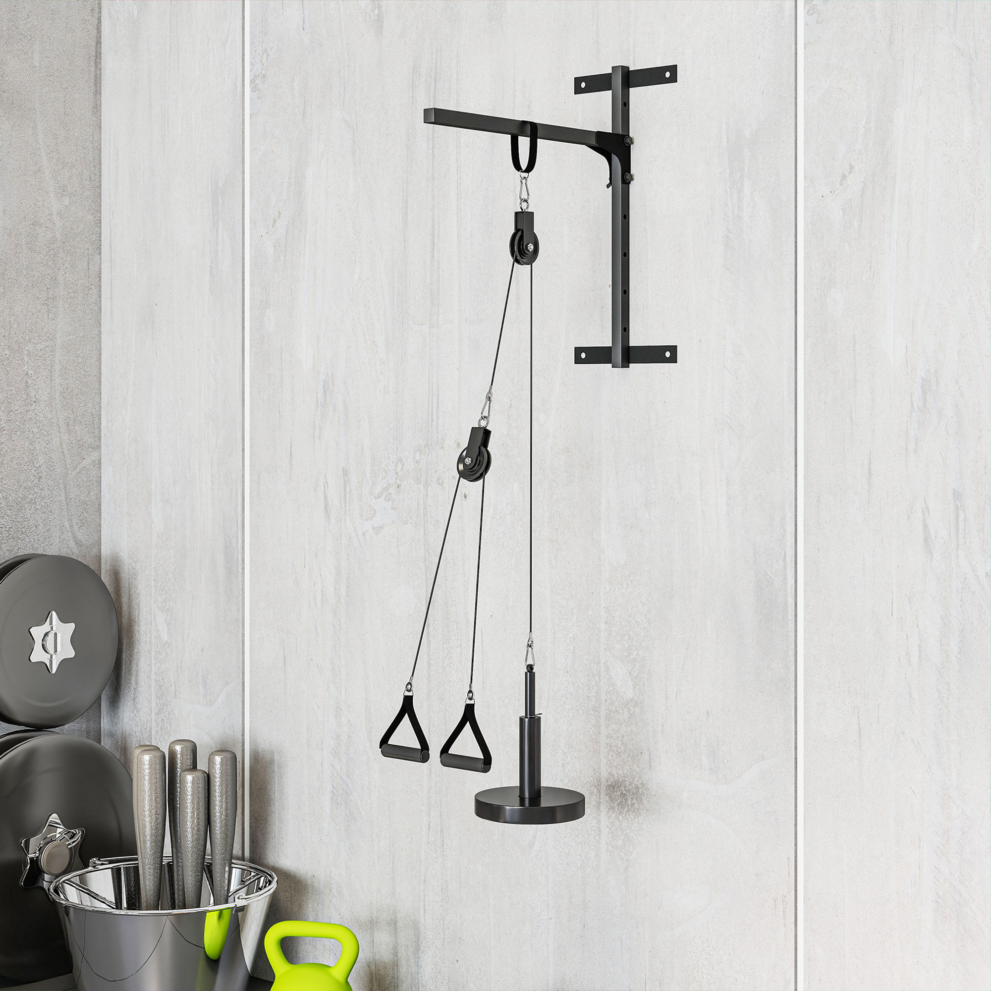 Fitness Latzug Gym Fitnesssgeräte  Kabelzug Pulley System Arm Krafttraining für Zuhause