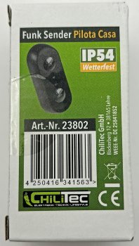 Funk-Sender für "Pilota Casa" IP55 / 433,92MHz, 1 Kanal, Tasten EIN / AUS