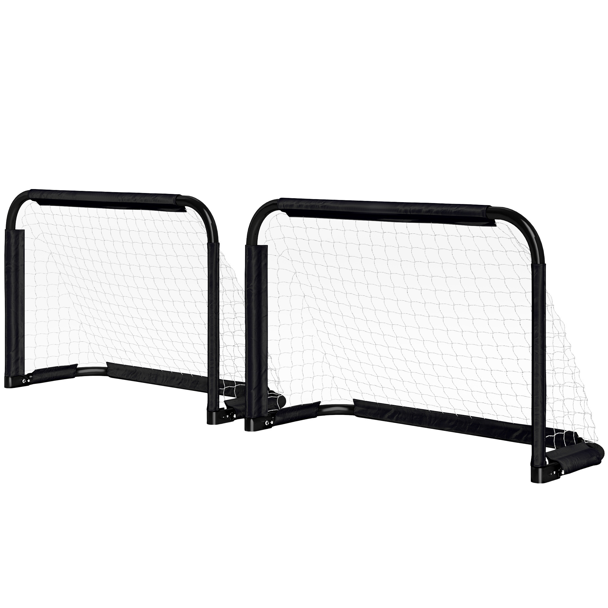 Fußballtor-Set, 2 klappbare Minitore, Metallrahmen, inkl, Werkzeug, 90 x 36 x 60 cm, Schwarz Fußballtor-Set, 2 klappbare Minitore, Metallrahmen, inkl, Werkzeug, 90 x 36 x 60 cm, Schwarz