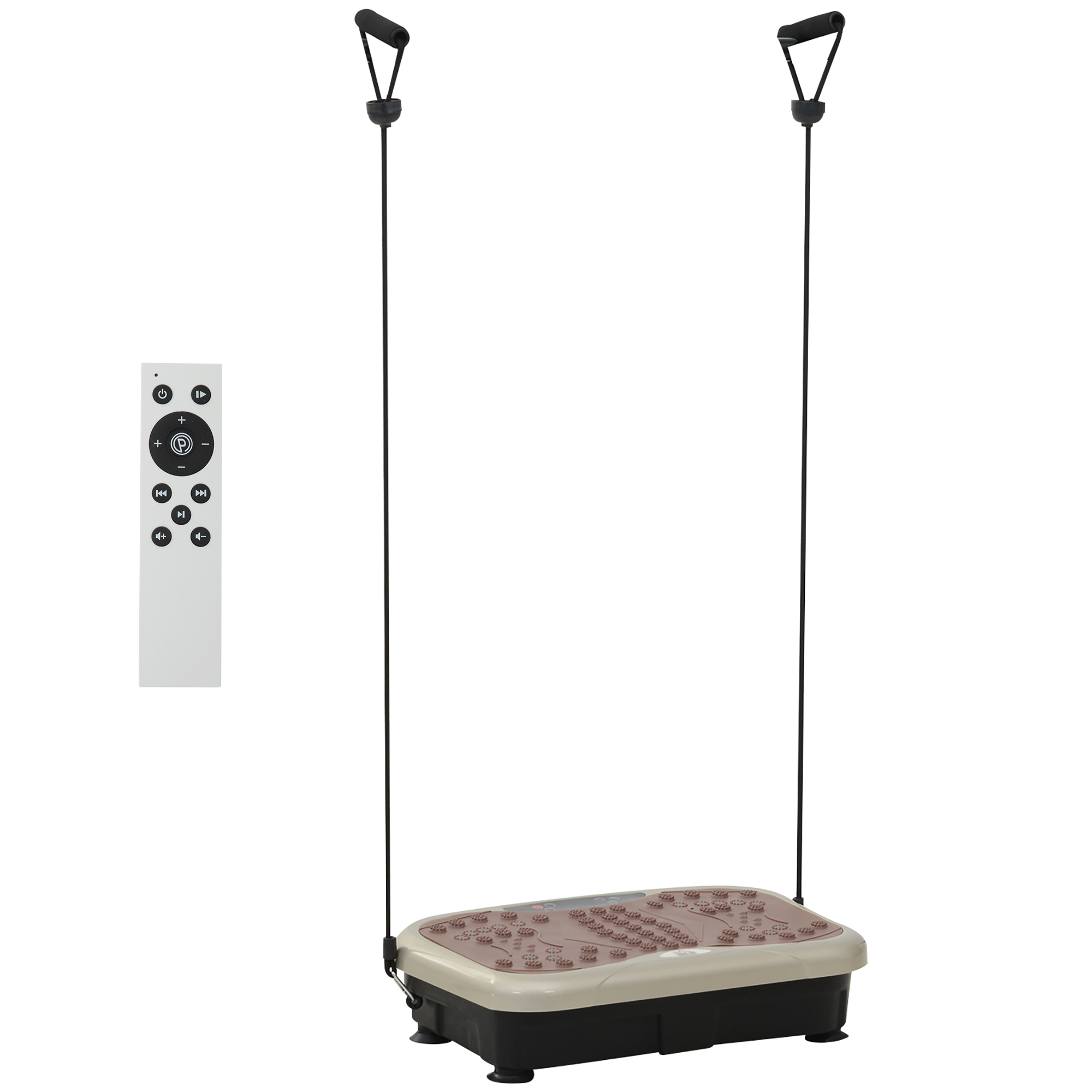 Vibrationsplatte Vibrationstrainer Vibrationsgerät Fitnesstrainer LED-Anzeige USB-Lautsprecher Trainingsbänder Fernbedienung