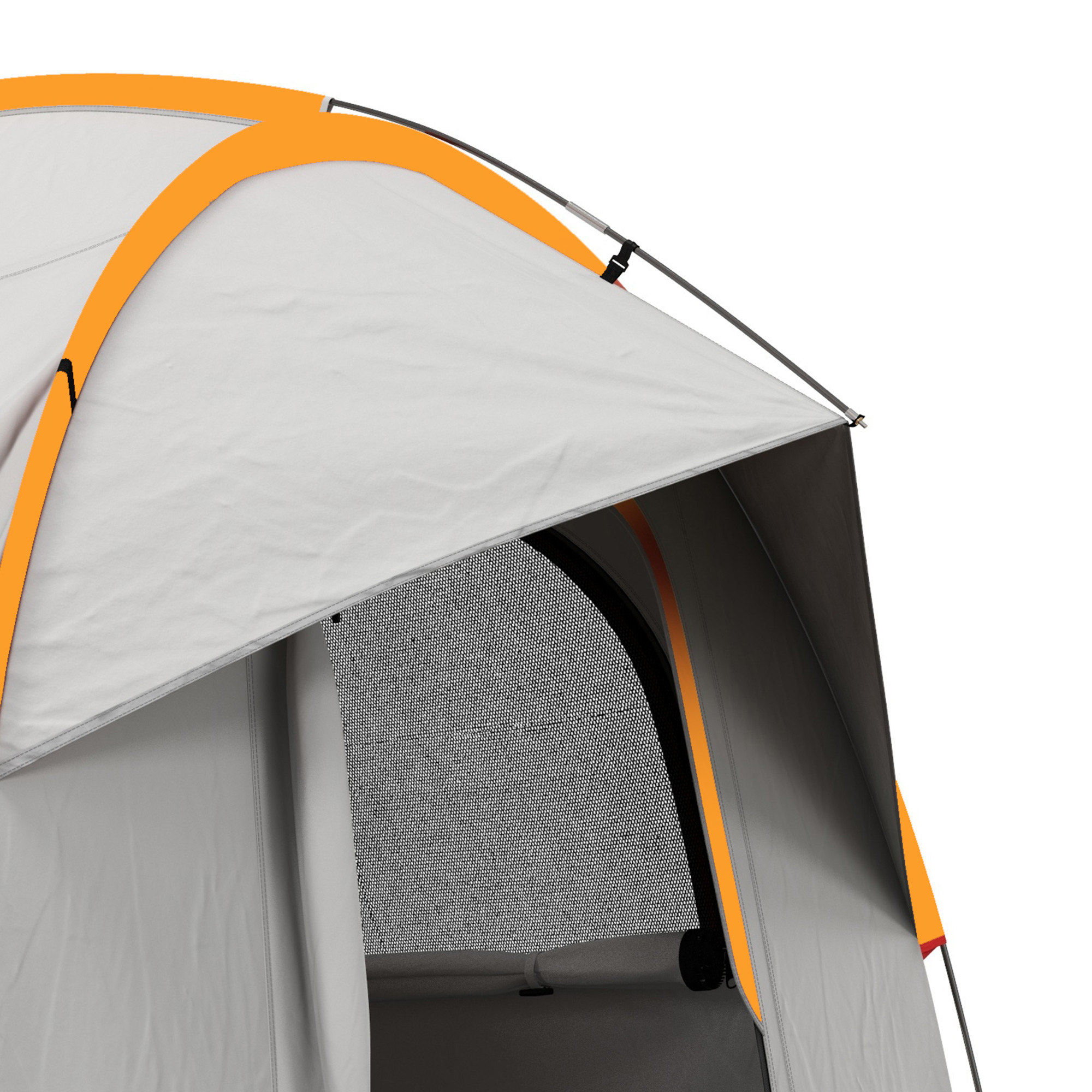 Autozelt Campingzelt, 3 Türen, wetterbeständig, 239cm x 210cm x 210cm, Orange + Grau