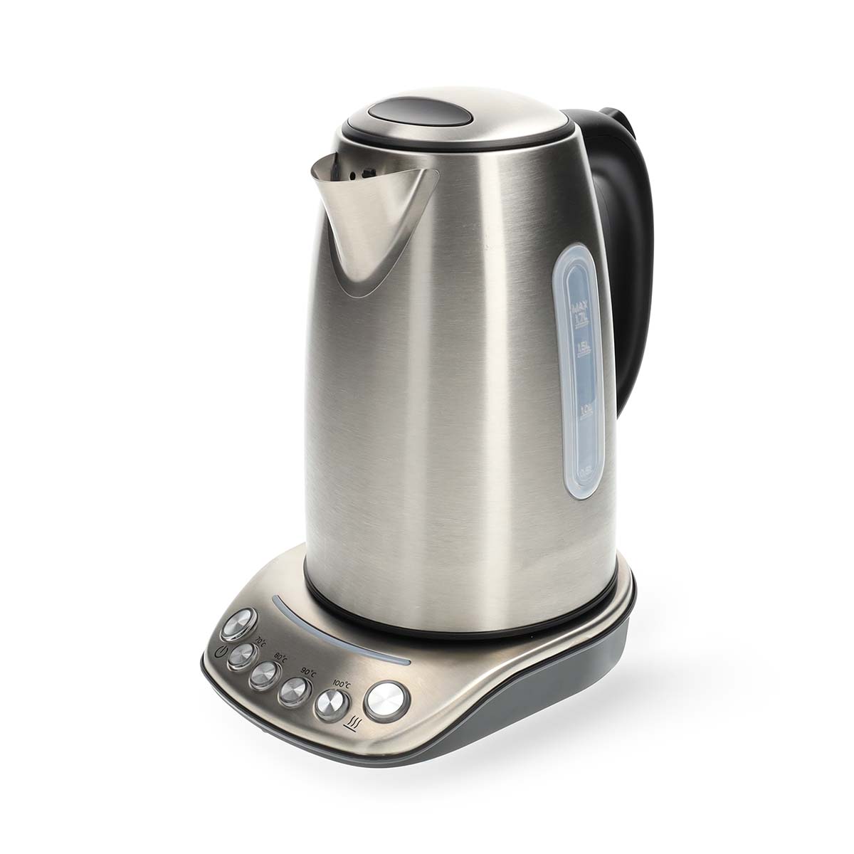 SmartLife Wasserkocher | Wi-Fi | 1.7 l | Edelstahl | 70,80,90,100 °C | Temperaturanzeige | Um 360 Grad drehbar | Verdecktes Heizelement | Strix Controller | Android? / IOS