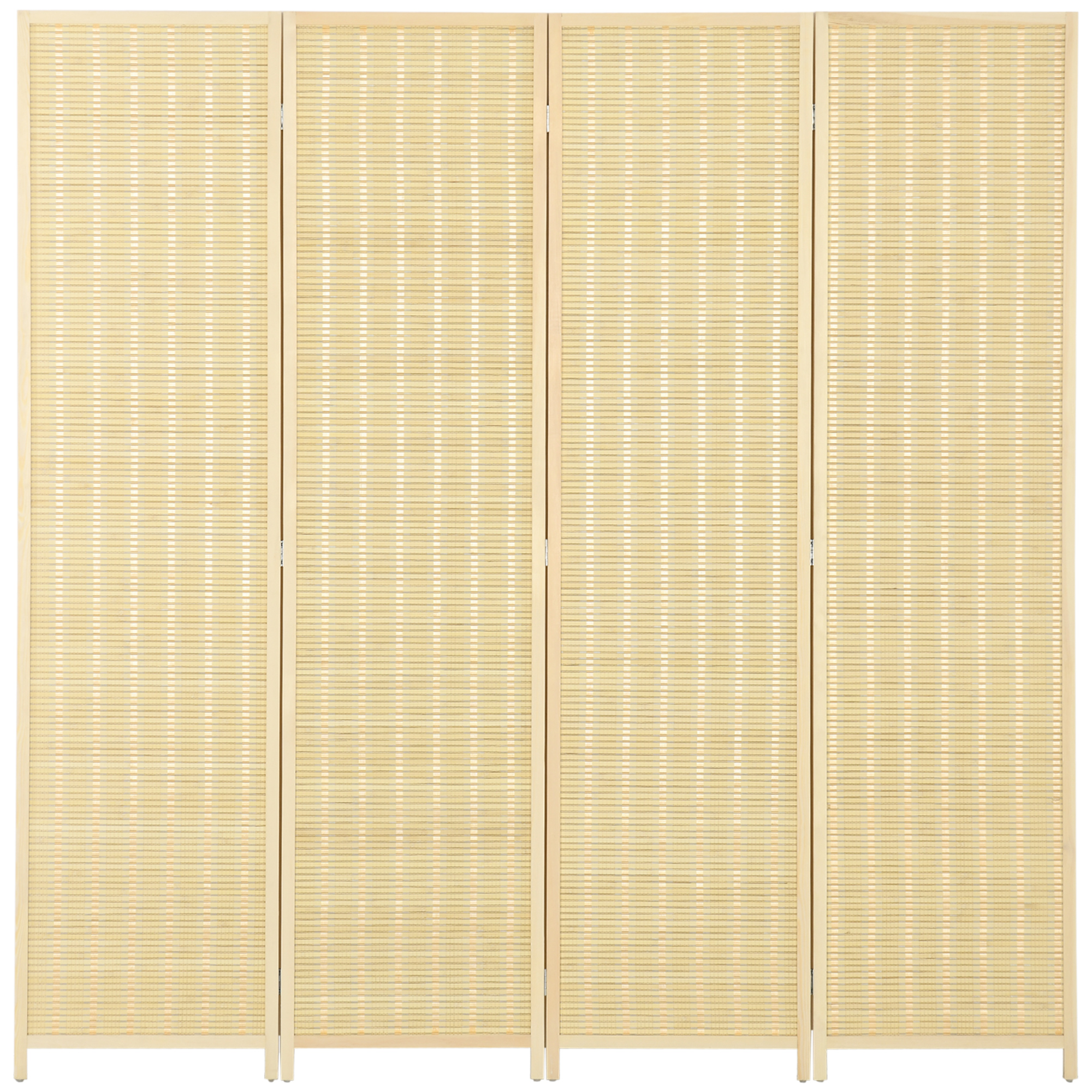 4-teiliger Raumteiler, 180 x 180 cm, Faltbarer Sichtschutz aus Bambus und Baumwolle für Wohnzimmer, Schlafzimmer, Natur 4-teiliger Raumteiler, 180 x 180 cm, Faltbarer Sichtschutz aus Bambus und Baumwolle für Wohnzimmer, Schlafzimmer, Natur