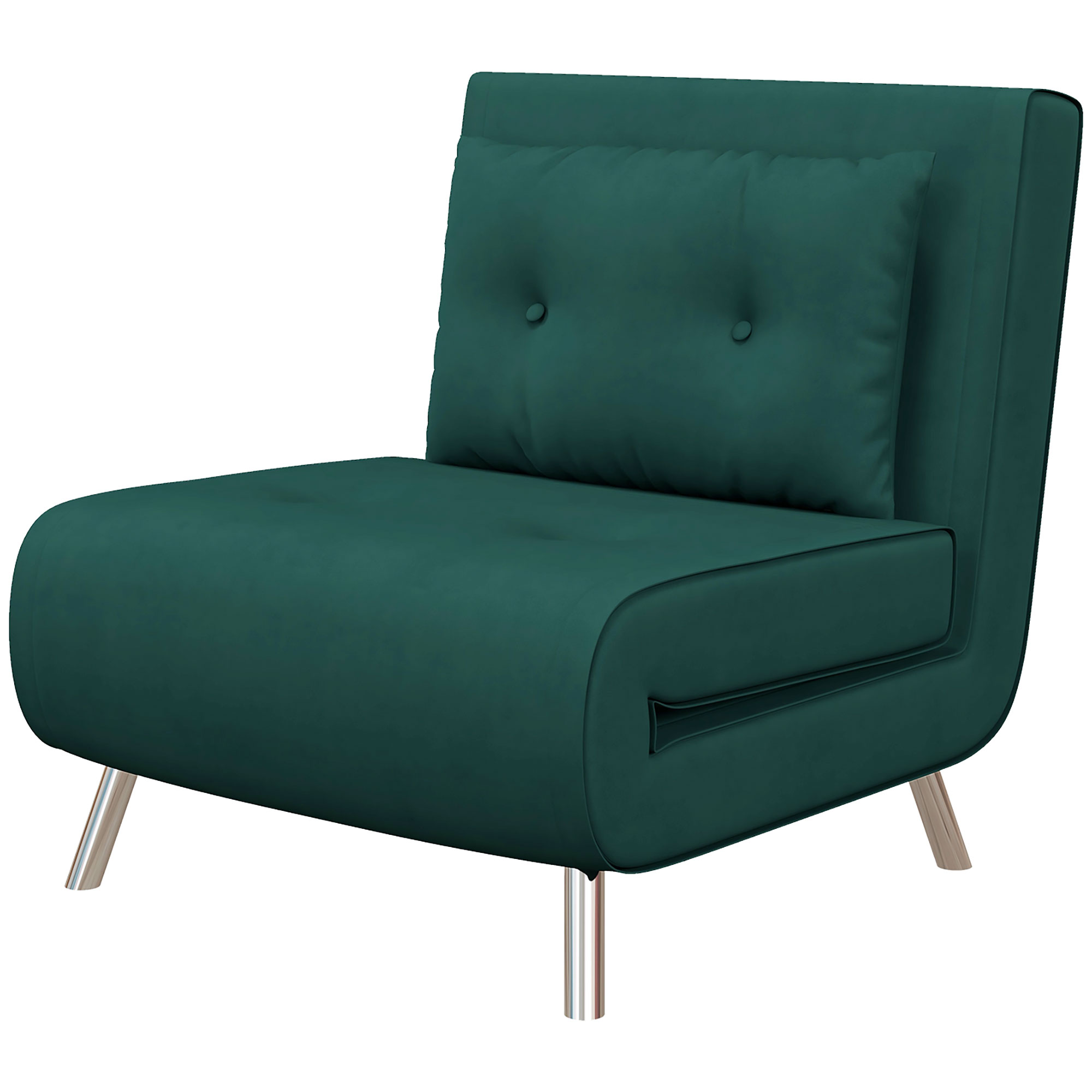 Liegesessel Sessel mit Liegefunktion Schlafsessel, Knopfheftung, Leinenoptik, 77 cm x 88 cm x 83 cm, Grün