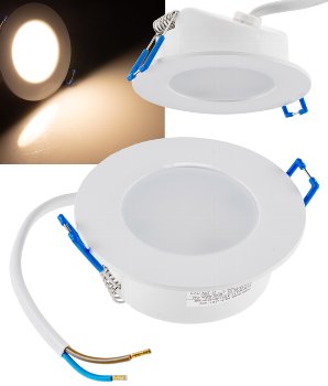 LED-Einbauleuchte "Flat-30 FR-R" 3000K, Ø85x30mm, 5W, 460lm, IP44, rund, weiß