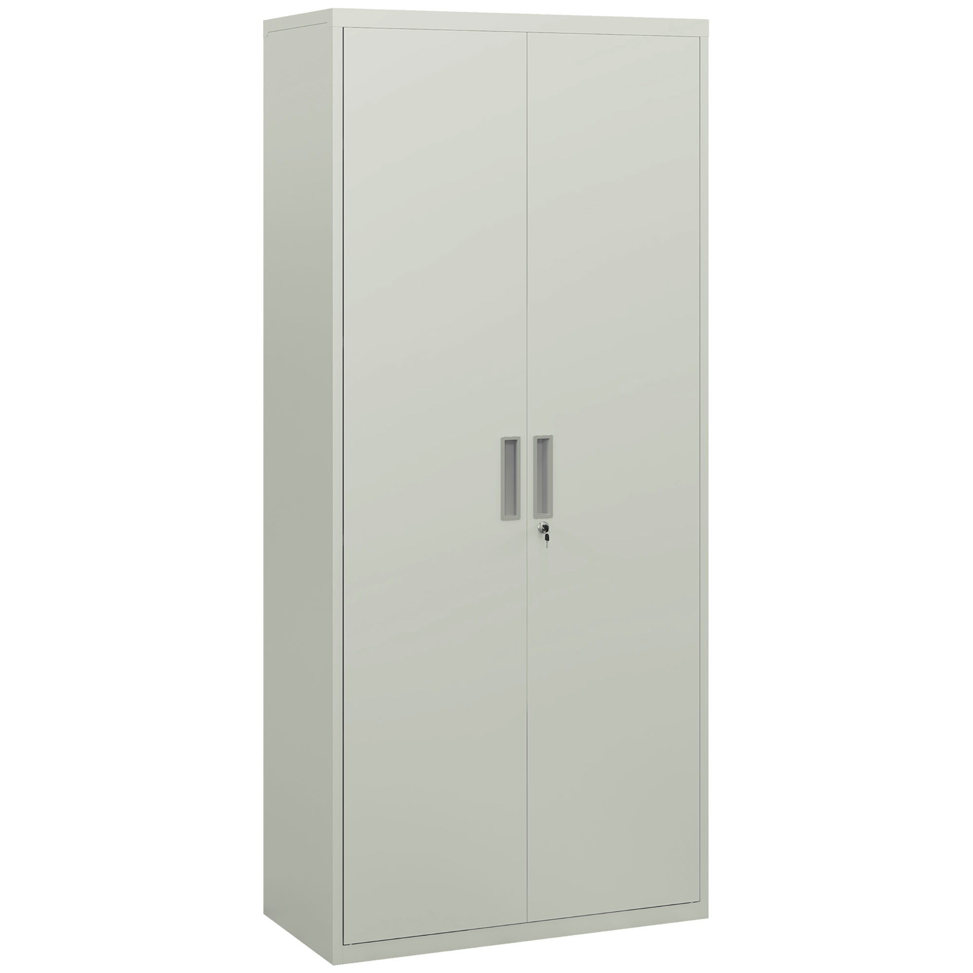 Aktenschrank, Büroschrank, 5 Regale, Metall, 80B x 40T x 180H cm, Weiß