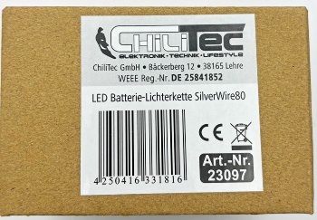 LED Batterie-Lichterkette "SilverWire80" / 80 micro LEDs, 8m, warmweiß, IP44