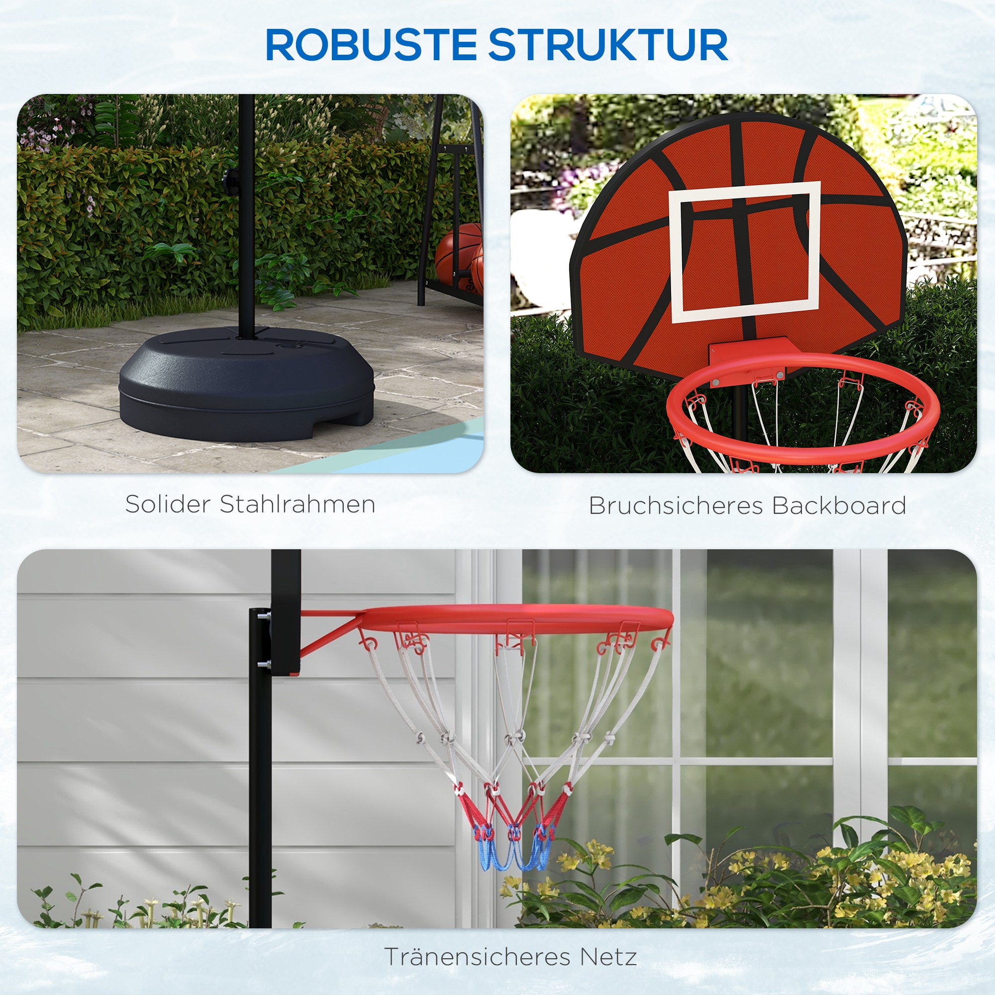 Basketballständer, höhenverstellbar, Magnet-Dartscheibe, 98-148cm, Schwarz