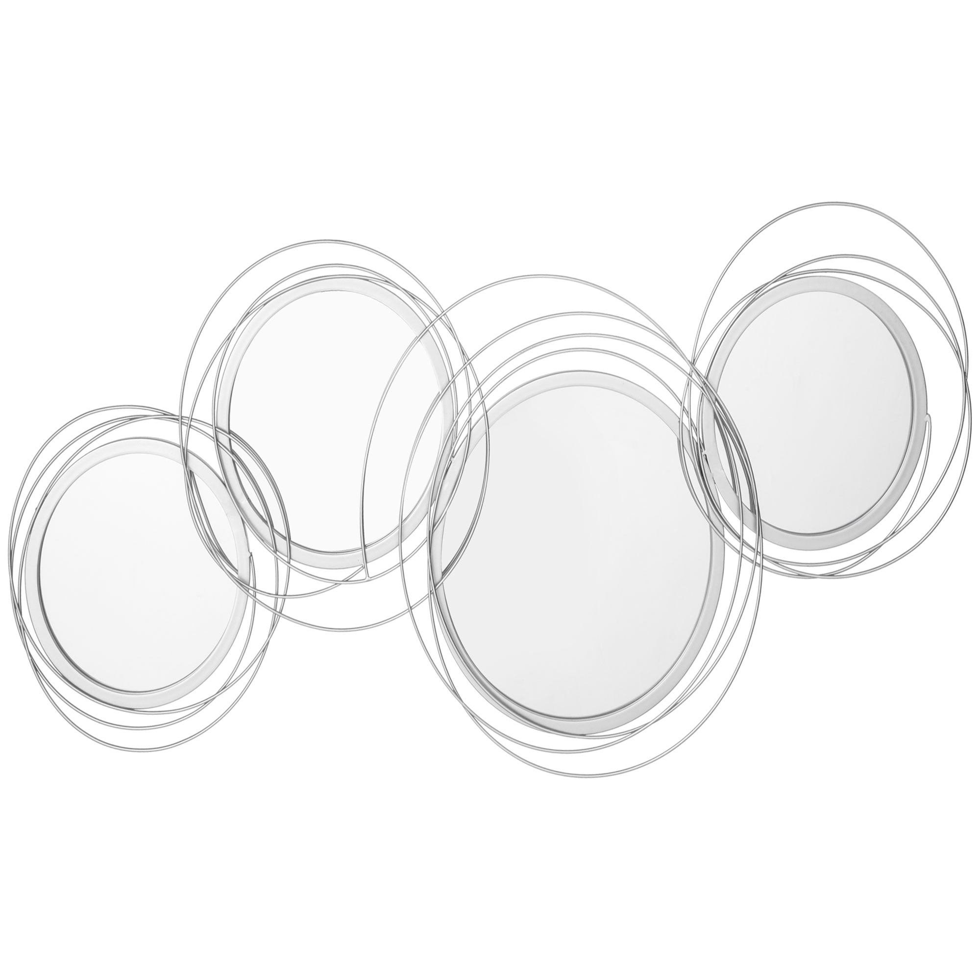 Spiegel-Set für Wanddekoration, Wandschmuck mit 4 runden Spiegeln, Wandspiegel, Flurspiegel,107 x 4 x 56 cm Spiegel-Set für Wanddekoration, Wandschmuck mit 4 runden Spiegeln, Wandspiegel, Flurspiegel,107 x 4 x 56 cm