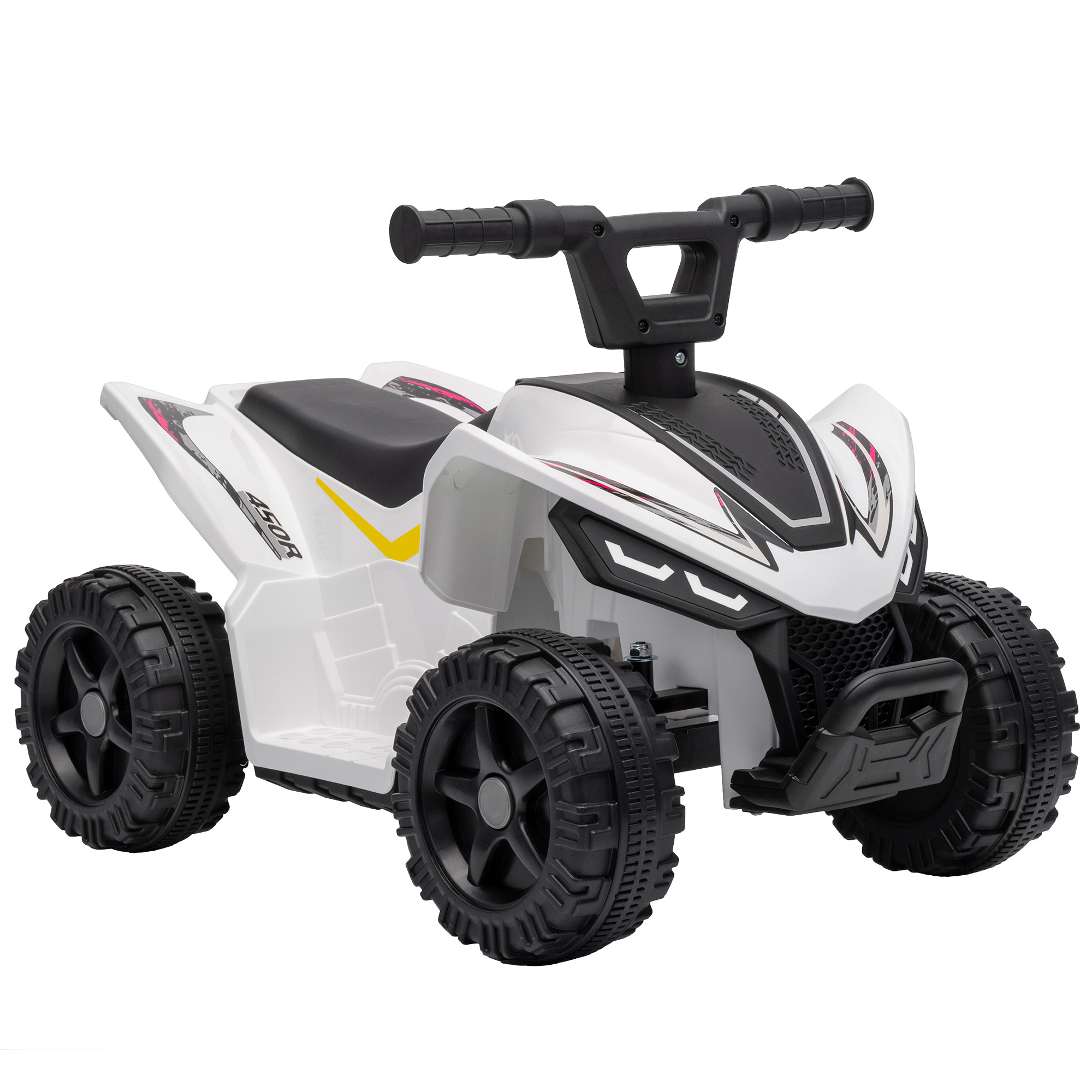 Kinder Quad Elektro 6V Kinderquad mit Lithium-Akku Vorwärtsfunktion Lenkerknopf-Steuerung 1,5-2 Jahre Weiß