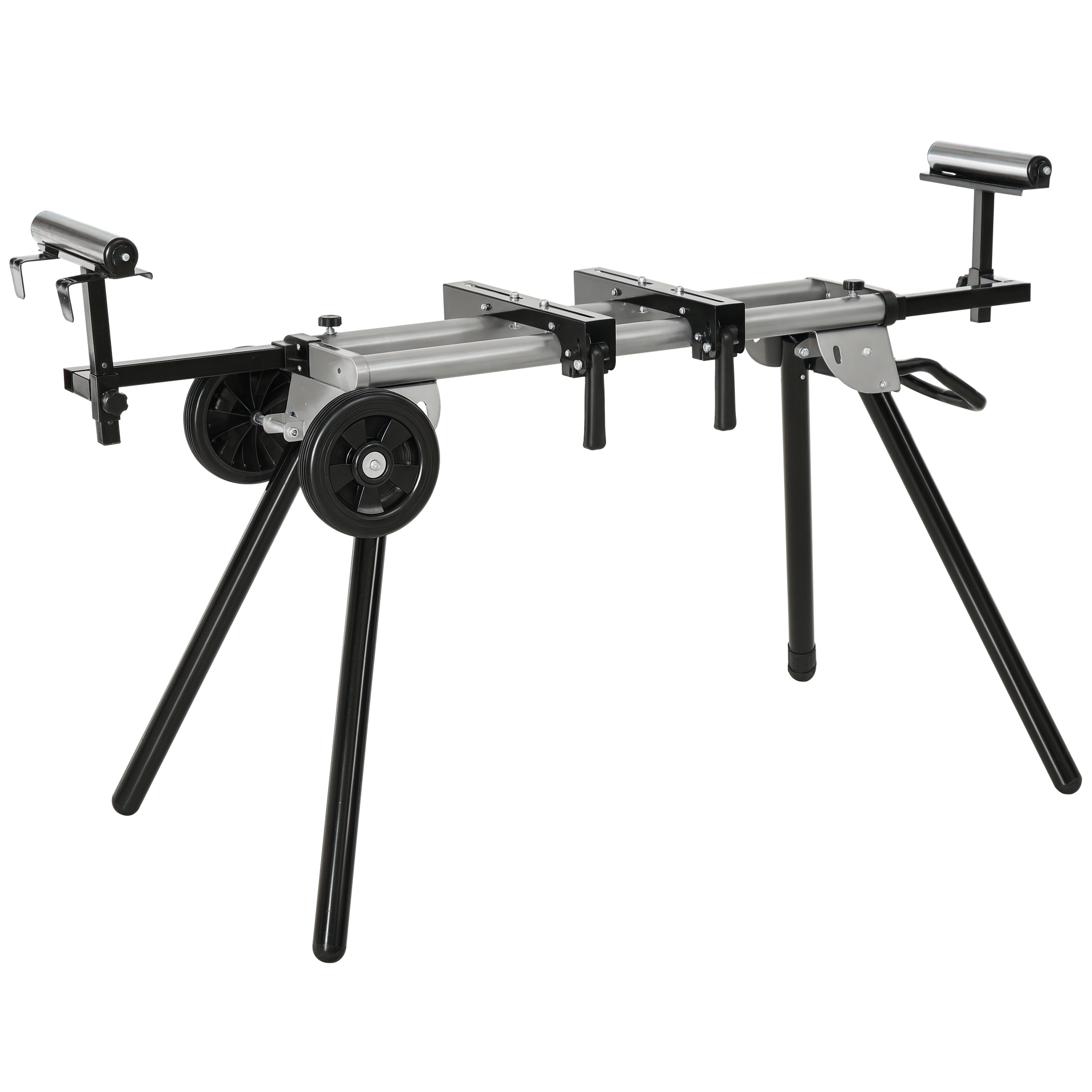 Untergestell für Kappsägen Arbeitstisch für Kapp- und Gehrungssägen Sägengestell Kappsäge Stahl Schwarz+Silber Seitenverlängerung 123,5-245 cm Untergestell für Kappsägen Arbeitstisch für Kapp- und Gehrungssägen Sägengestell Kappsäge Stahl Schwarz+Silber Seitenverlängerung 123,5-245 cm