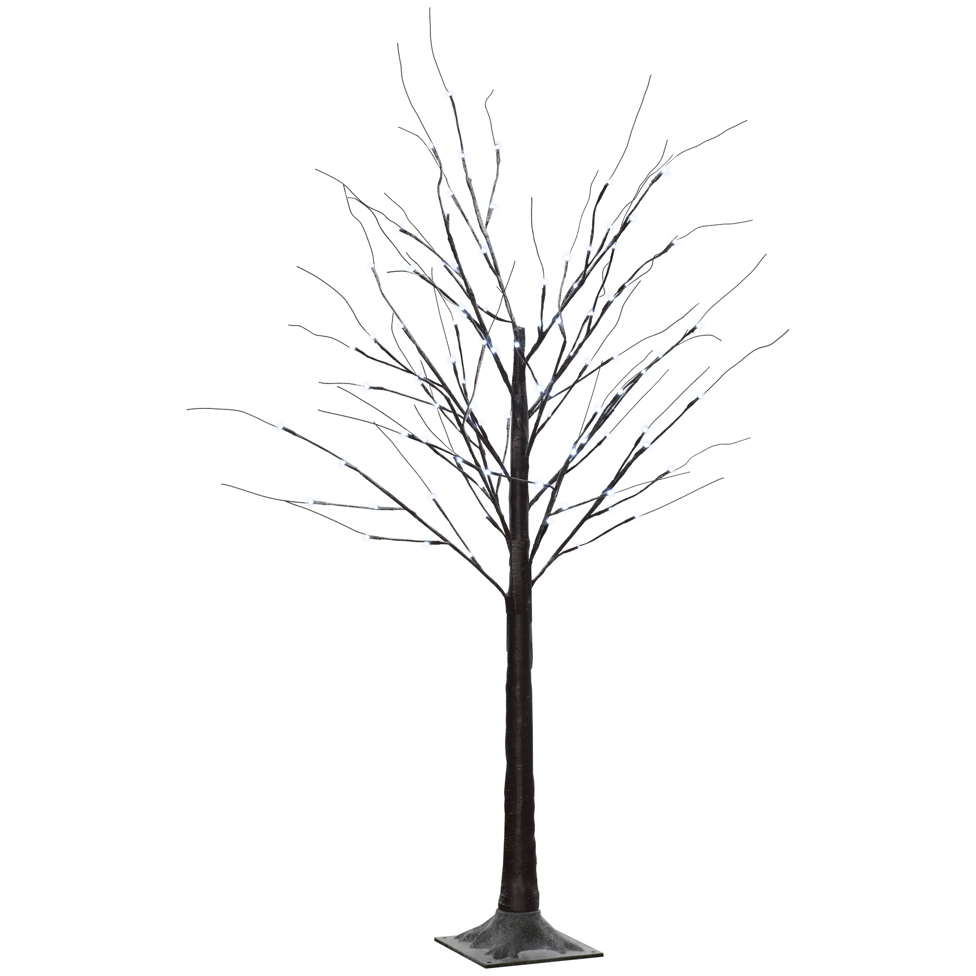 Künstliche Birke mit LED-Beleuchtung, 96 warmweiße Mikro-LEDs, 150 cm, Braun Künstliche Birke mit LED-Beleuchtung, 96 warmweiße Mikro-LEDs, 150 cm, Braun