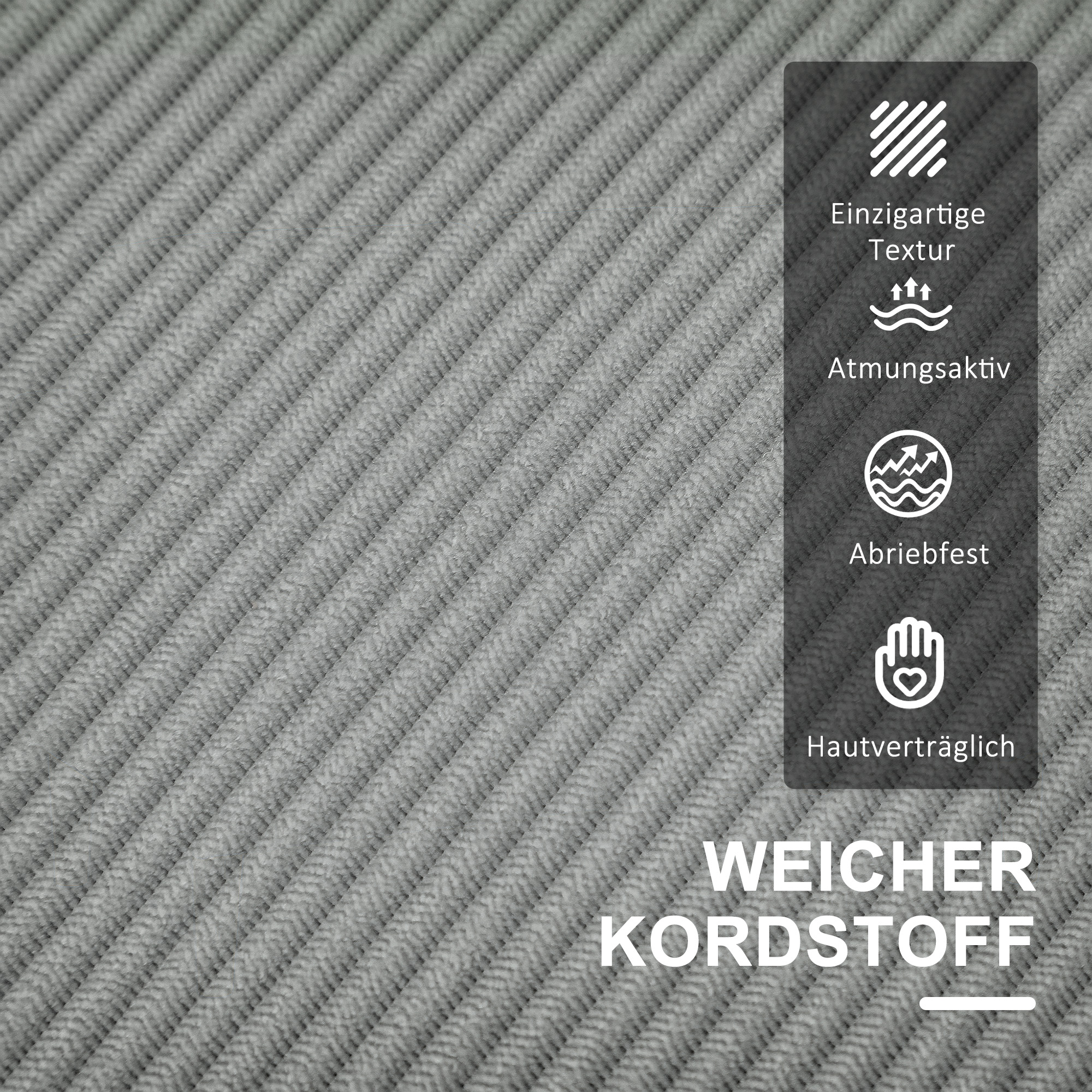 Zweisitzer-Sofa mit Stauraum und soliden Holzbeinen, für Wohnzimmer, Schlafzimmer, 117 x 63 x 79 cm, Hellgrau