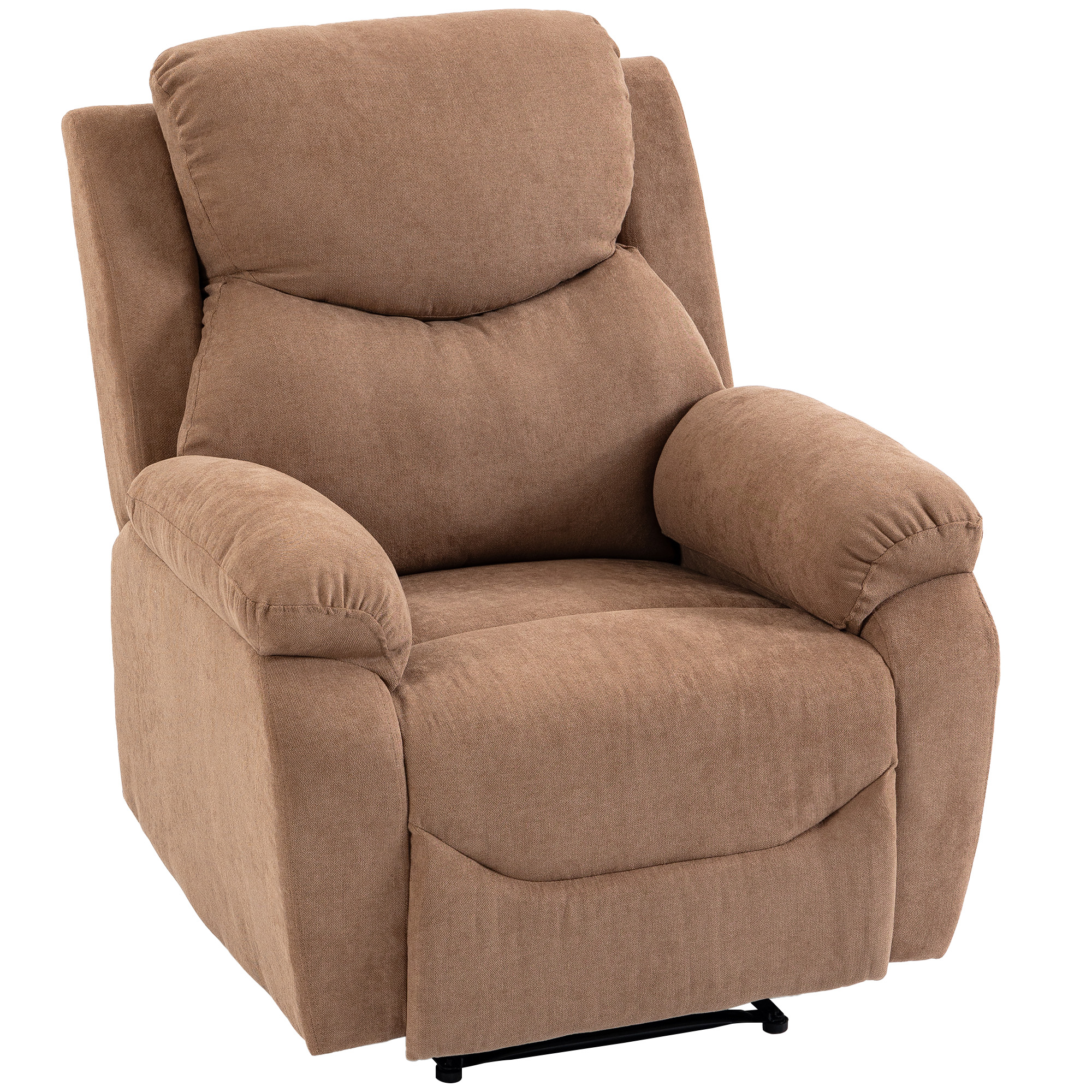 Relaxsessel, Fernsehsessel mit Liegefunktion, Leinenoptik, für Wohnzimmer, Schlafzimmer Dunkelbraun