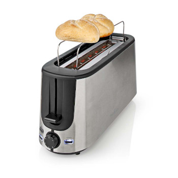 Toaster | 1 Langer Schlitz | Bräunungsstufen: 6 | Auftaufunktion | Aluminium