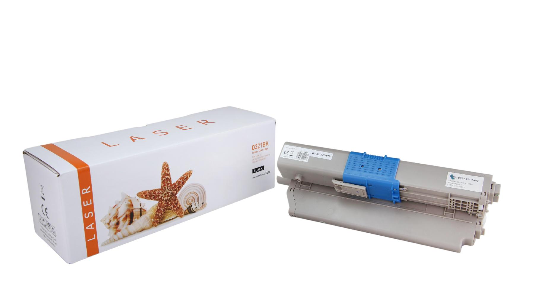 C321BK alternativ Toner black für OKI / 44973536 / 2.200 Seiten