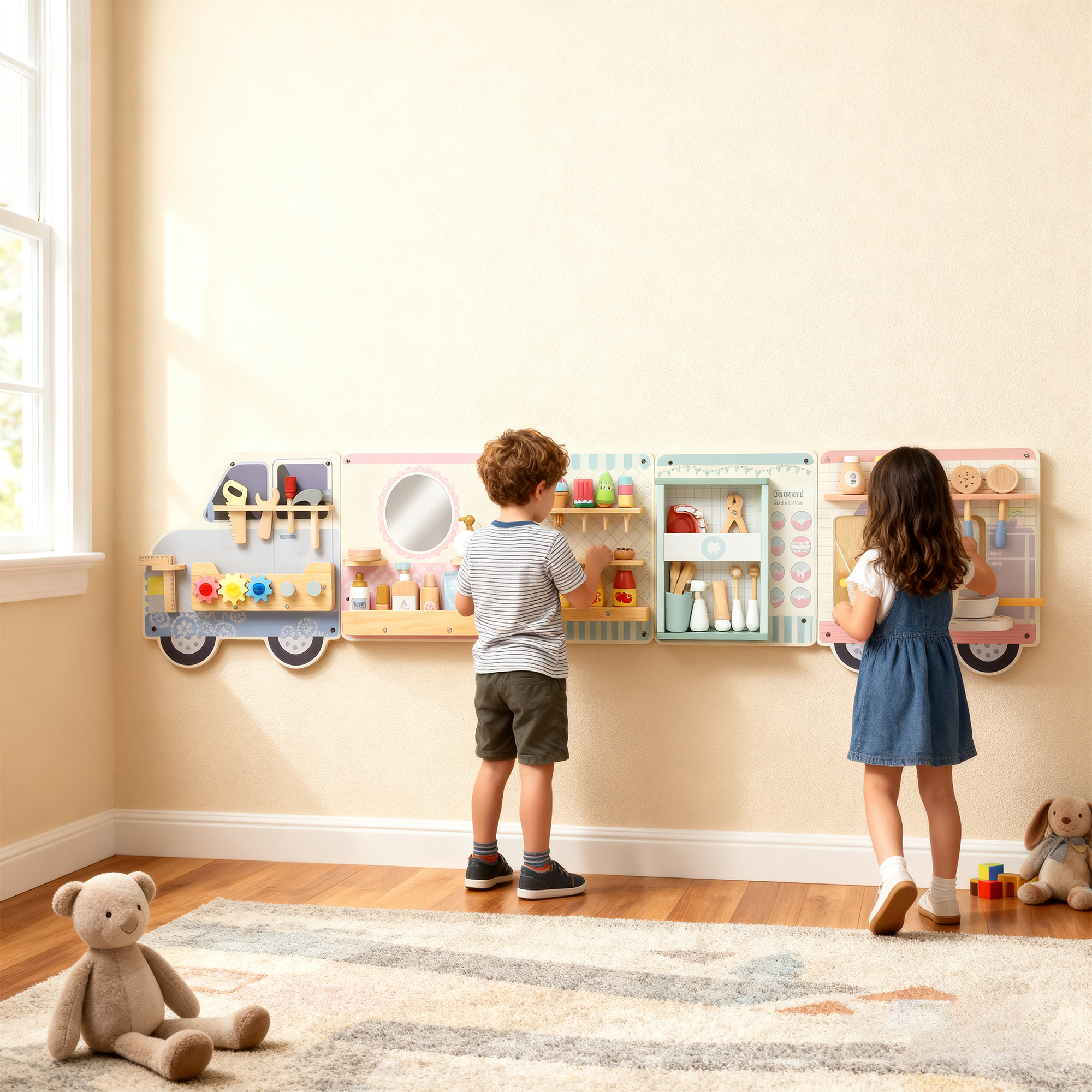 Montessori Busy Board Sensorisches Spielzeug im Truck-Design ab 3 Jahre