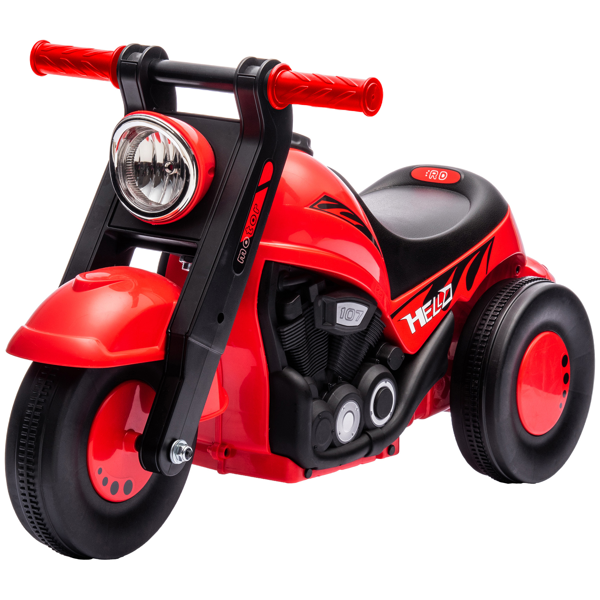Rutschauto, Motorrad-Design, Musik und Seifenblasen, für 2-5 Jahre, Rot