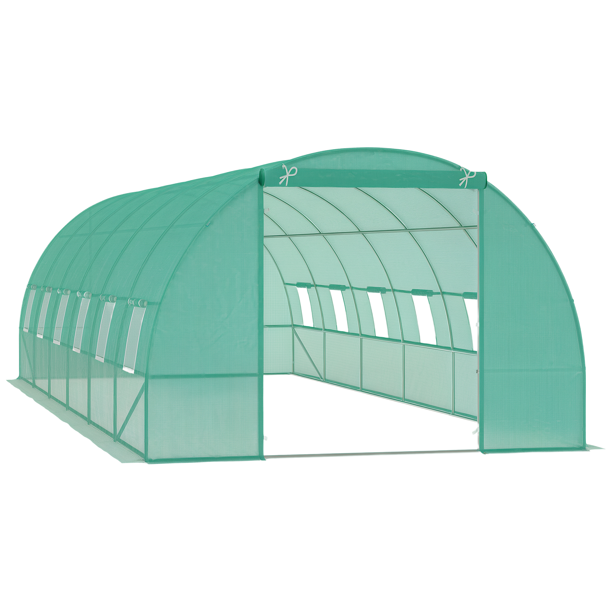 Gewächshaus 800x300x200cm Foliengewächshaus Tomatenhaus mit Tür, 12 Fenster, Folientunnel aus verzinktem Stahl, PE, stabiles Treibhaus Pflanztunnel, inkl, Erdanker & Seilen, Grün Gewächshaus 800x300x200cm Foliengewächshaus Tomatenhaus mit Tür, 12 Fenster, Folientunnel aus verzinktem Stahl, PE, stabiles Treibhaus Pflanztunnel, inkl, Erdanker & Seilen, Grün