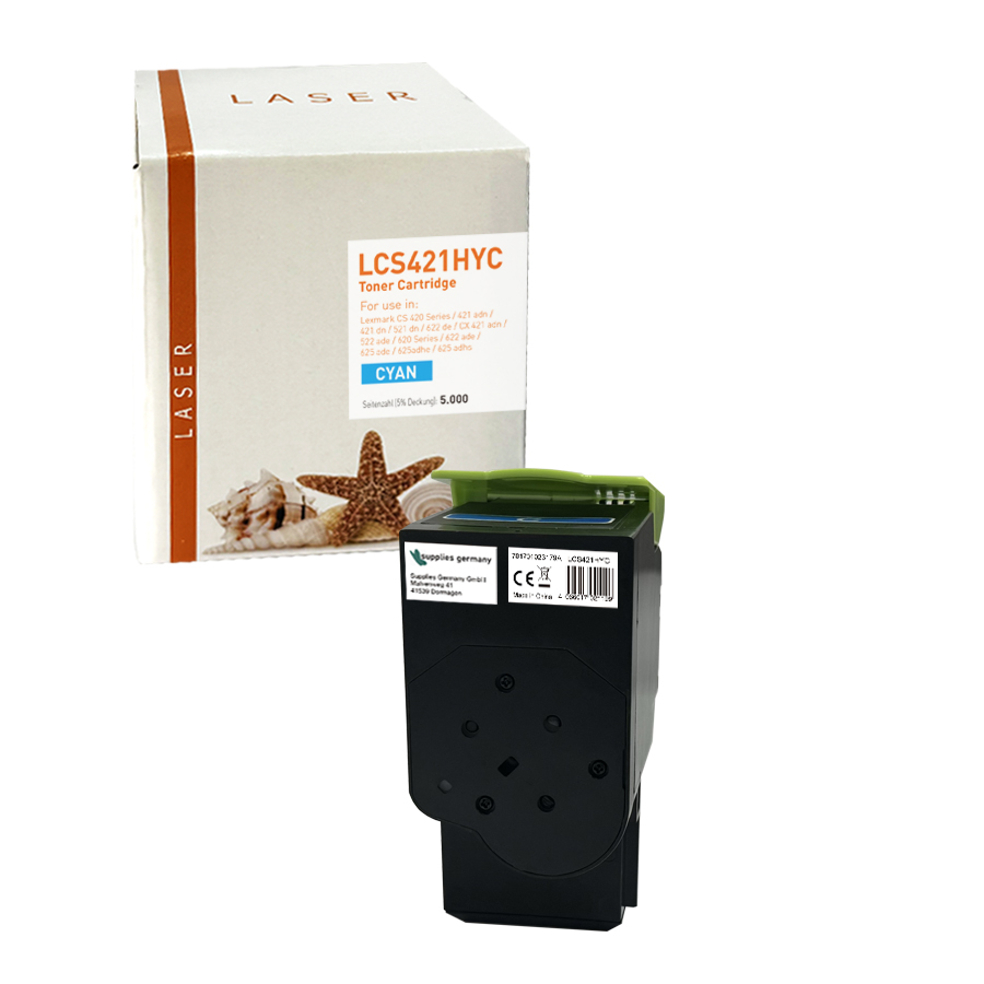 CS421HYC alternativ Toner cyan für Lexmark / 78C2XC0 / 5.000 Seiten
