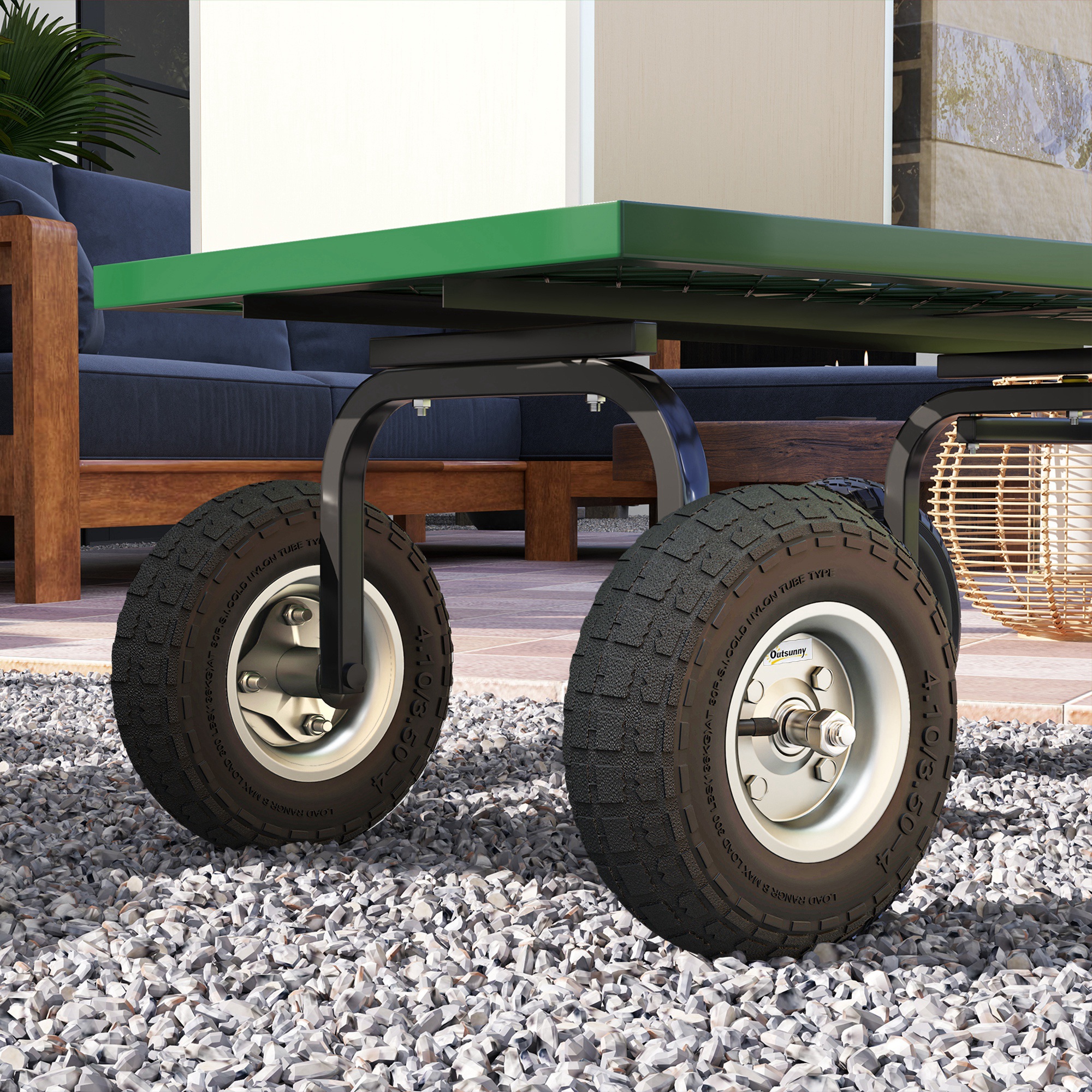 Schubkarrenrad 4er Set Ersatzrad 80 kg Ø 255 mm Vollgummi Luftreifen mit Schlauch Kugellager Schwarz