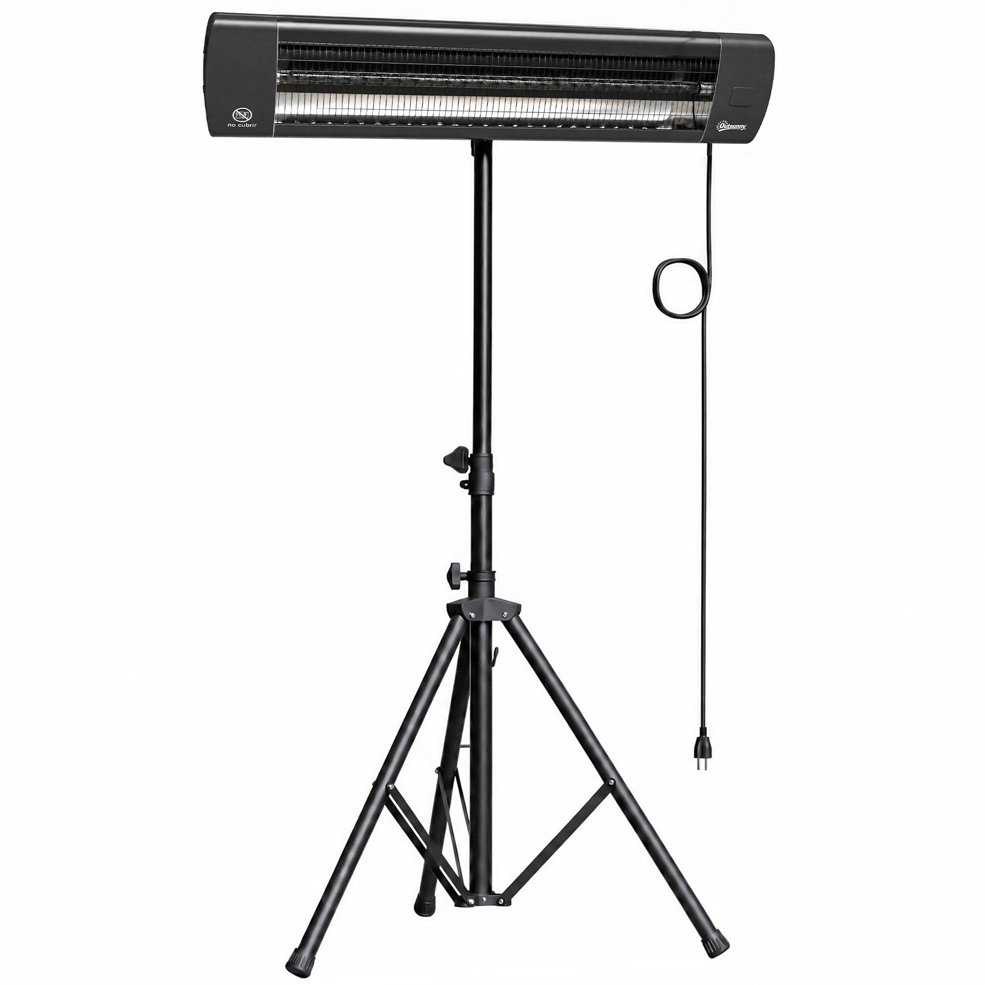 Infrarot Heizstrahler 2500W Terrassenstrahler mit Touch & Fernbedienung 3 Heizstufen höhenverstellbarem Standfuß