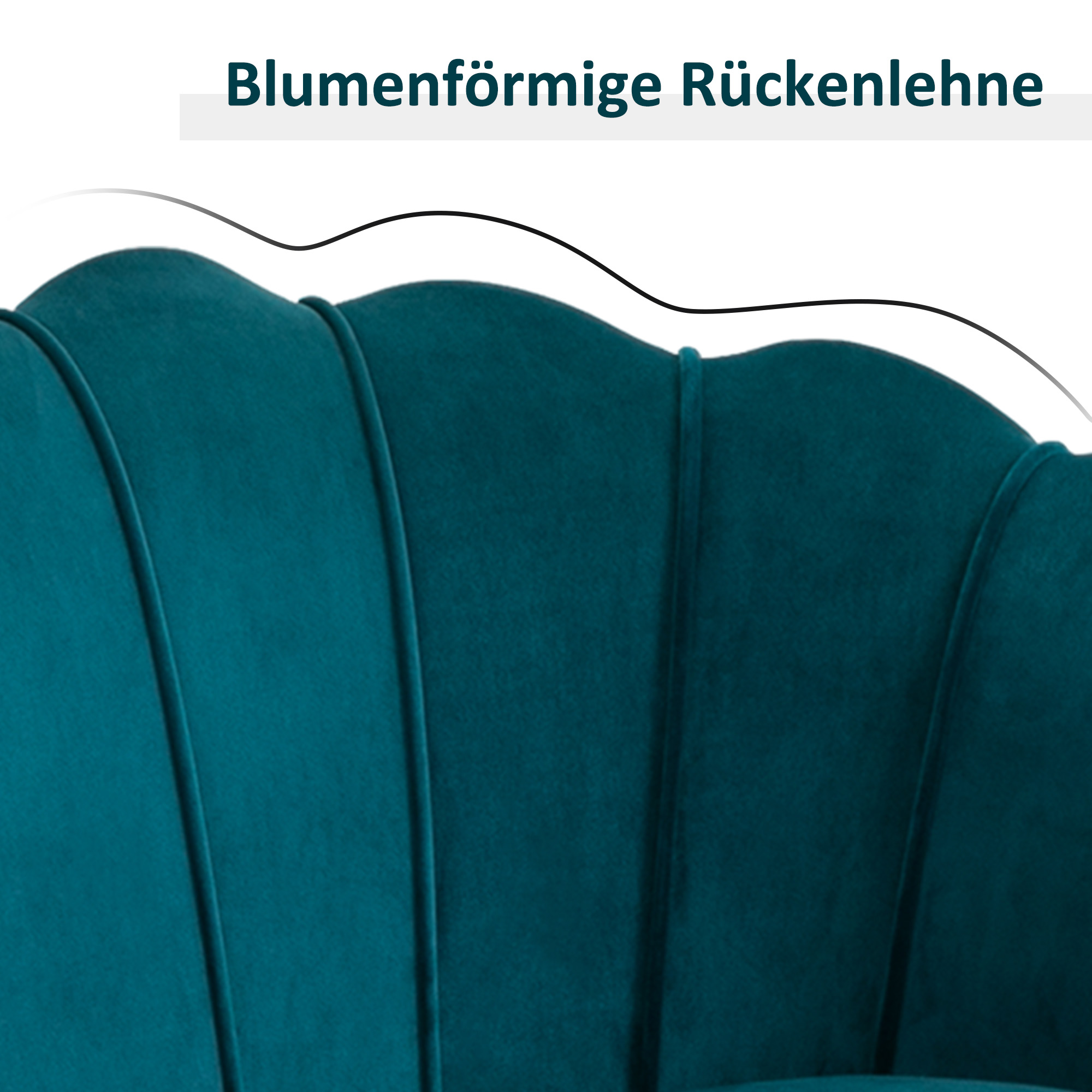 2-Sitzer-Sofa, Couch, Polstersofa, Samtoptik, Doppelsofa, bis 150 kg belastbar, 130 x 77 x 77 cm, Dunkelgrün