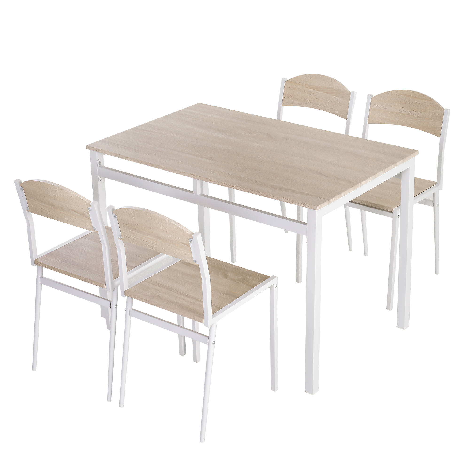 5-teilige Essgruppe Esstisch mit 4 Stühlen Platzsparend Küchentisch-Set Sitzgruppe für Esszimmer, Küche, Grau+Weiß 5-teilige Essgruppe Esstisch mit 4 Stühlen Platzsparend Küchentisch-Set Sitzgruppe für Esszimmer, Küche, Grau+Weiß