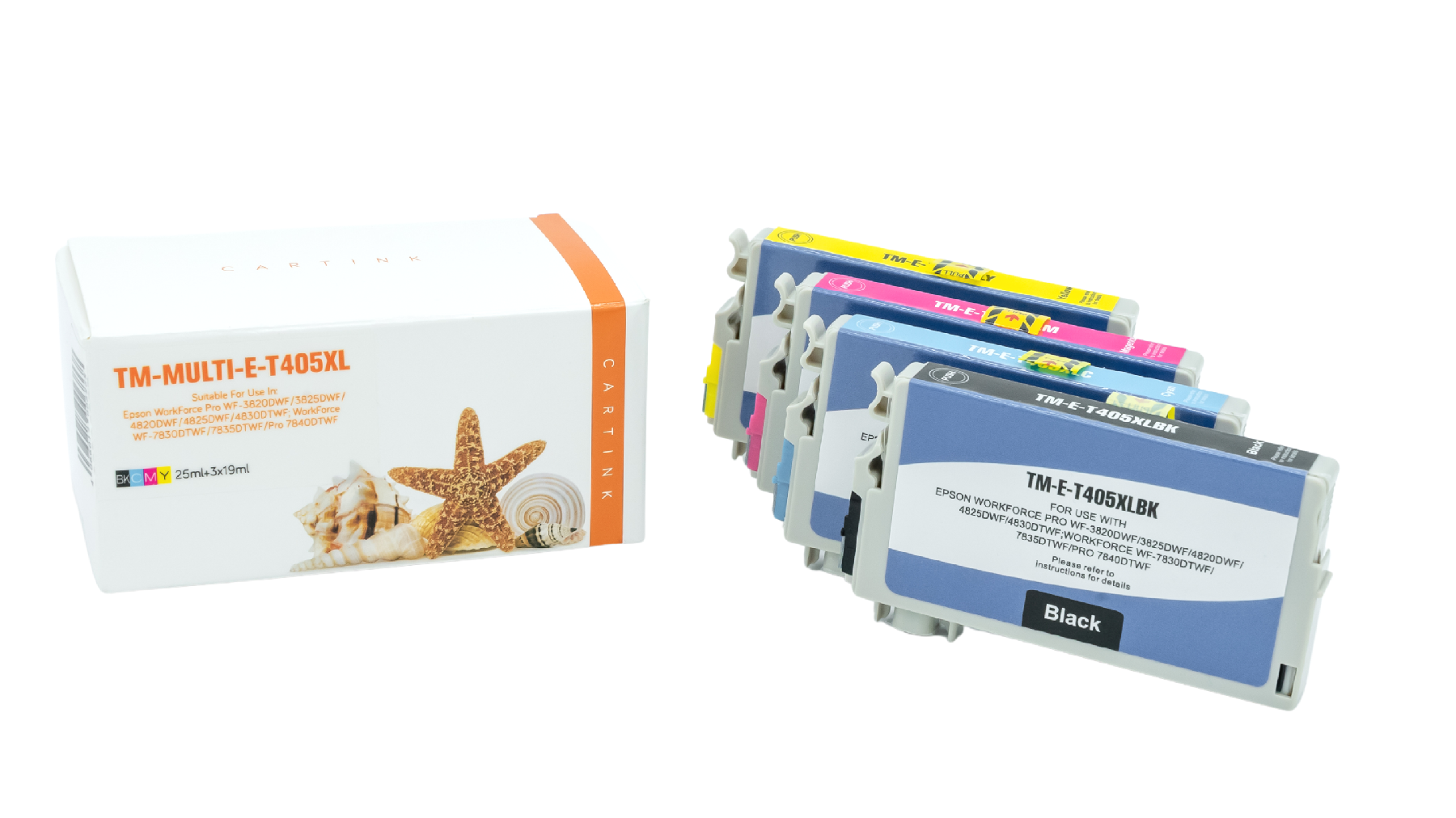 Multipack T405XL alternativ Tinte für Epson / C13T05H14/24/34/44010 / BK25ml / CMY19ml